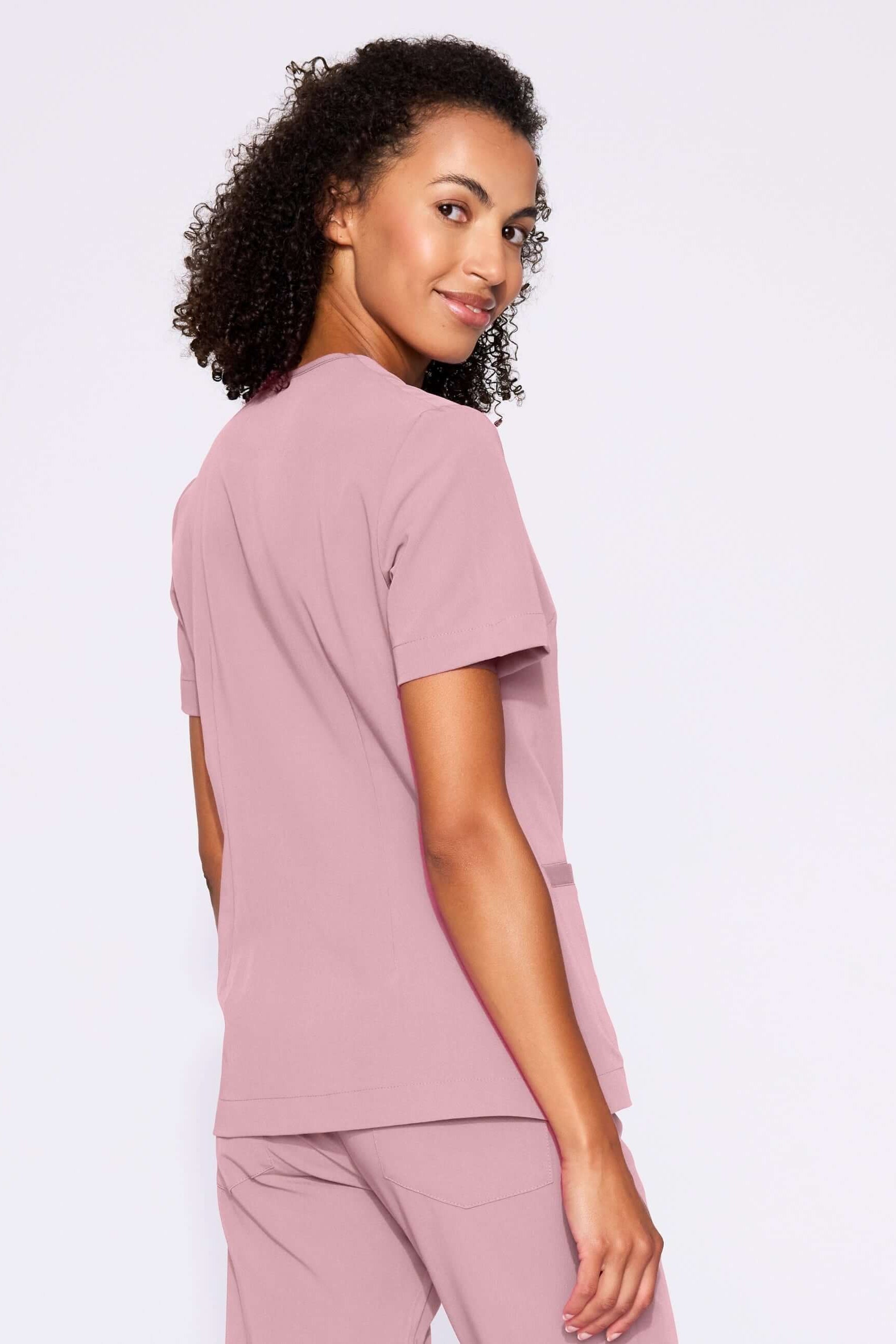 Bluza medyczna damska MOXI misty rose tylny widok
