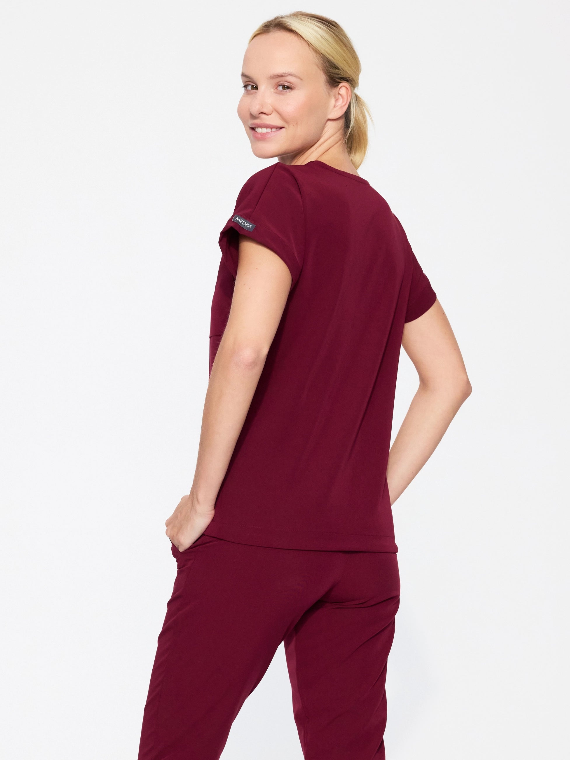 Bluza medyczna damska WELT cherry smoke tył