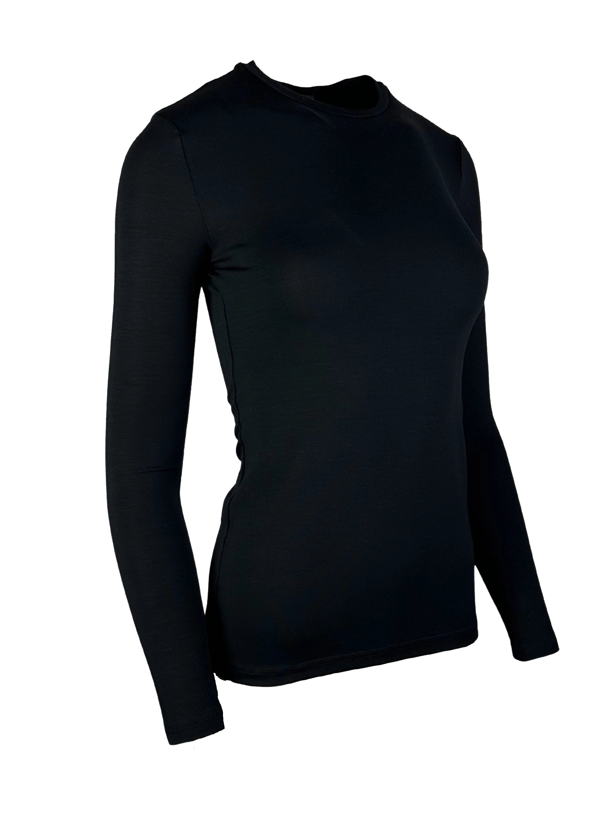 Koszulka medyczna damska Longsleeve czarny bok