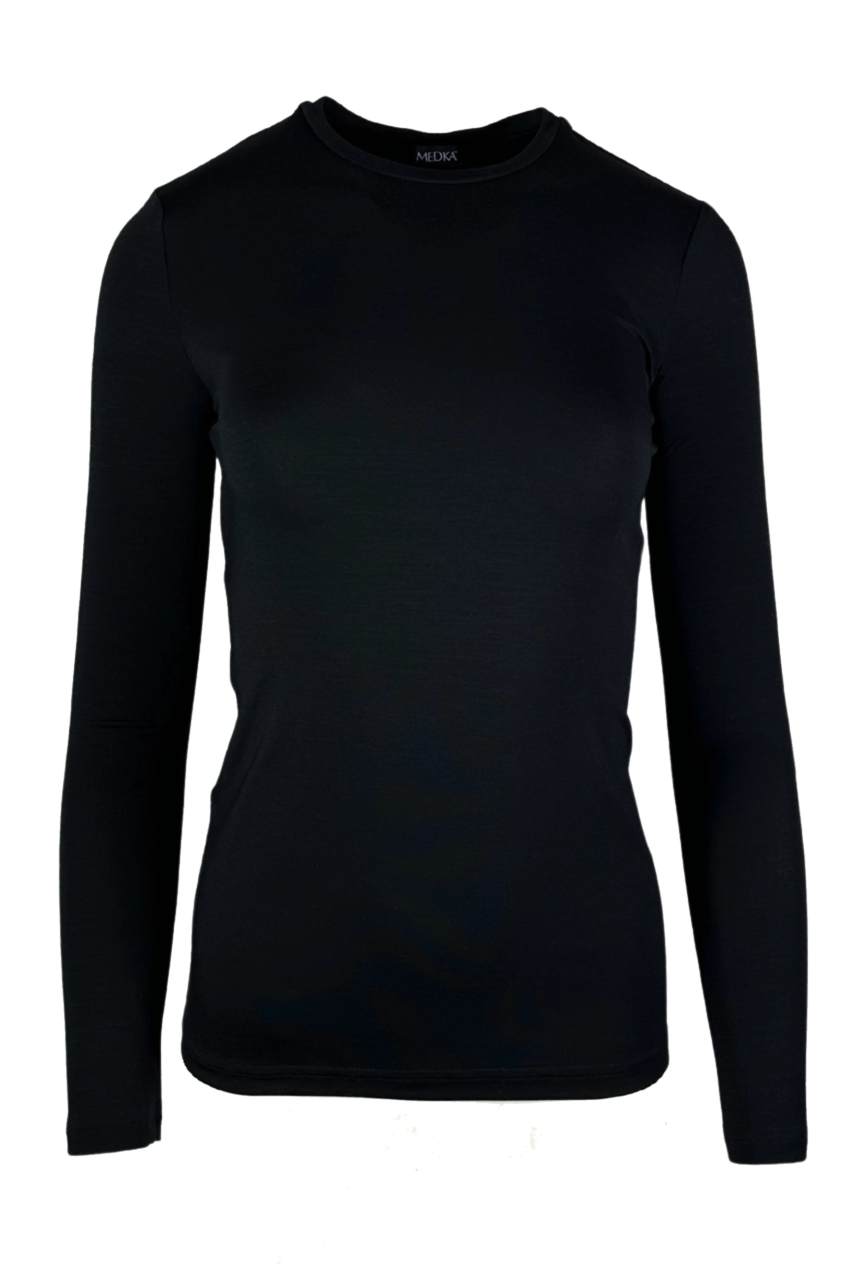 Koszulka medyczna damska Longsleeve czarny przód