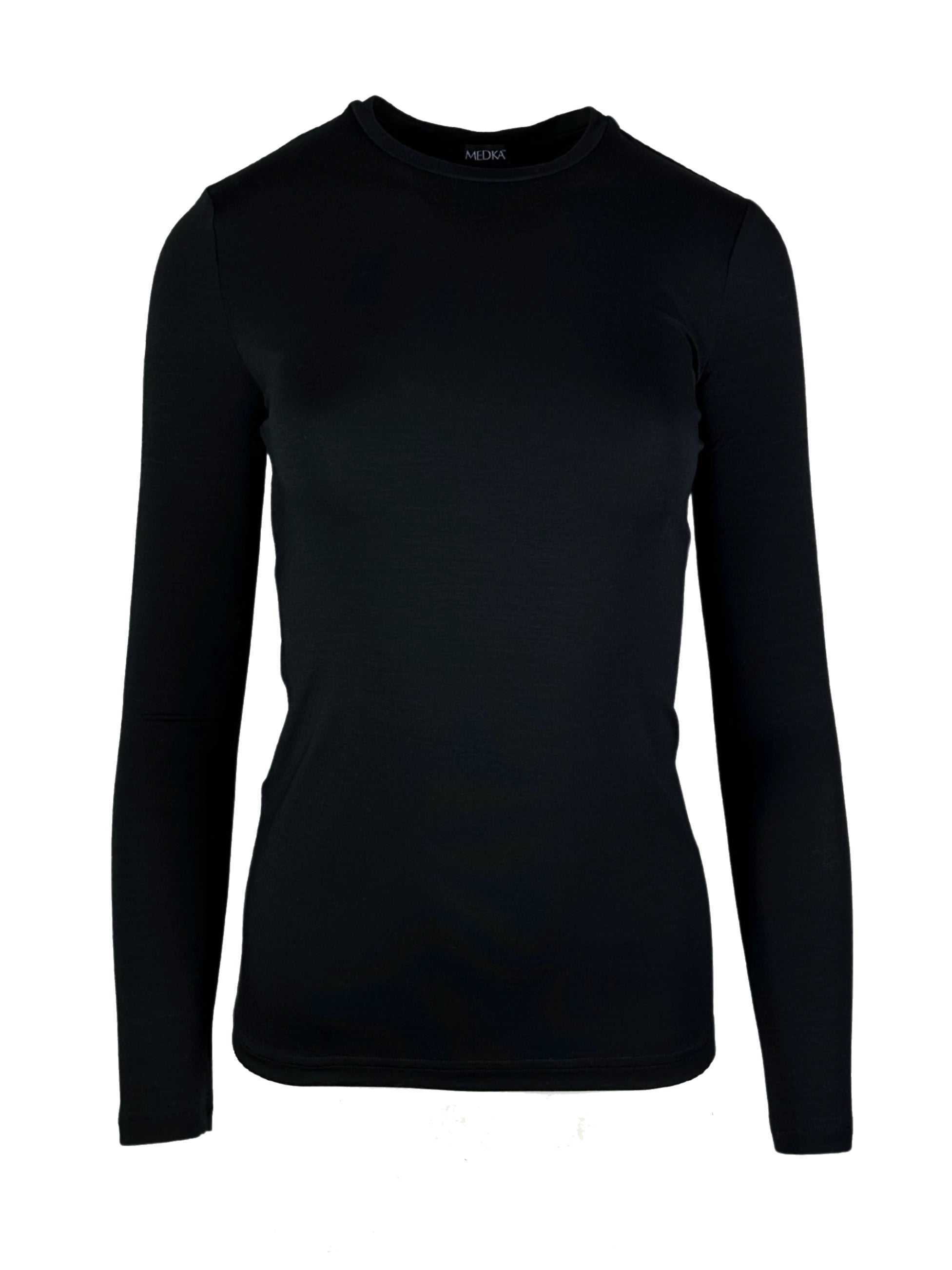 Koszulka medyczna damska Longsleeve czarny przód