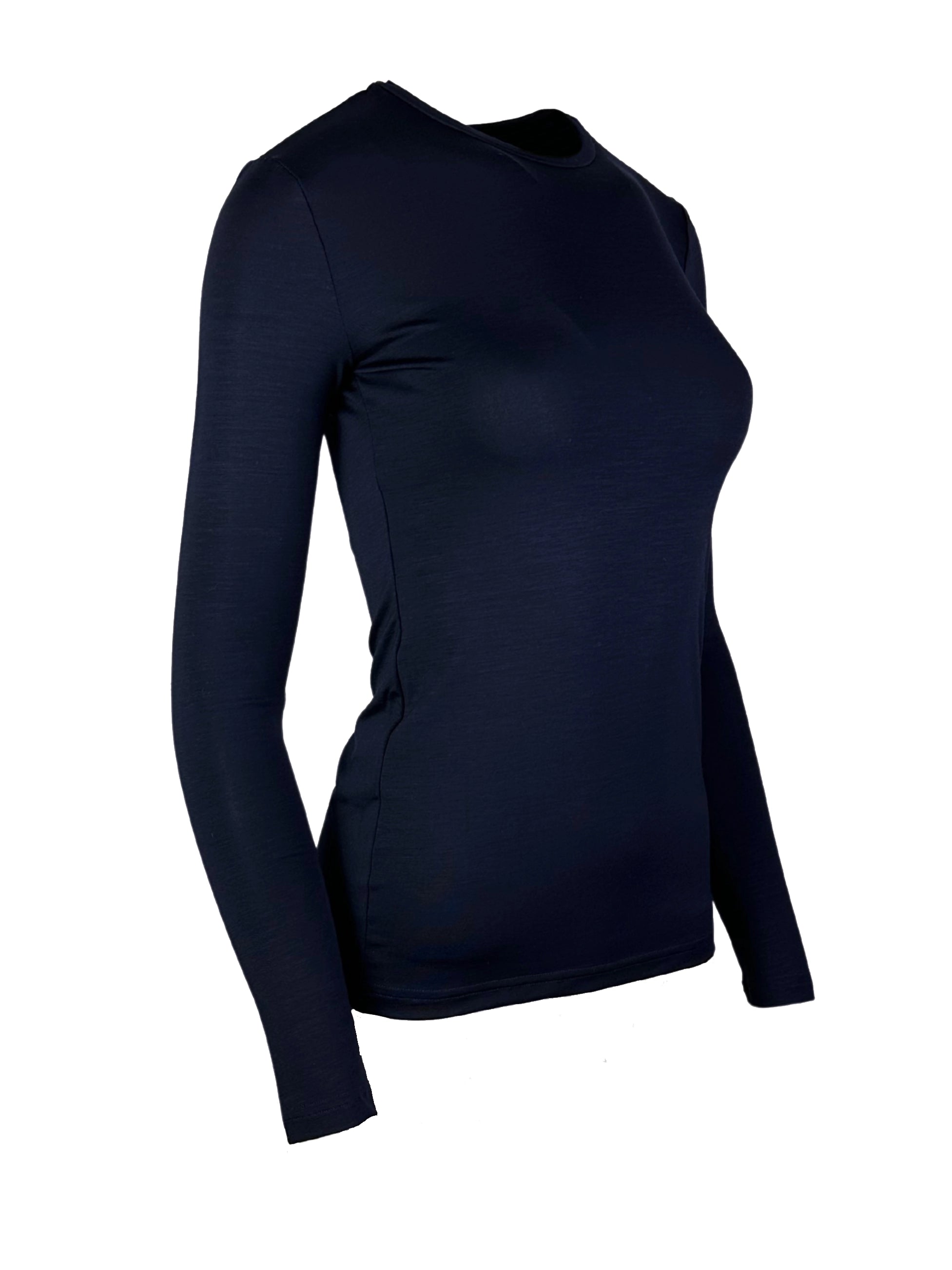 Koszulka medyczna damska Longsleeve navy blue bok