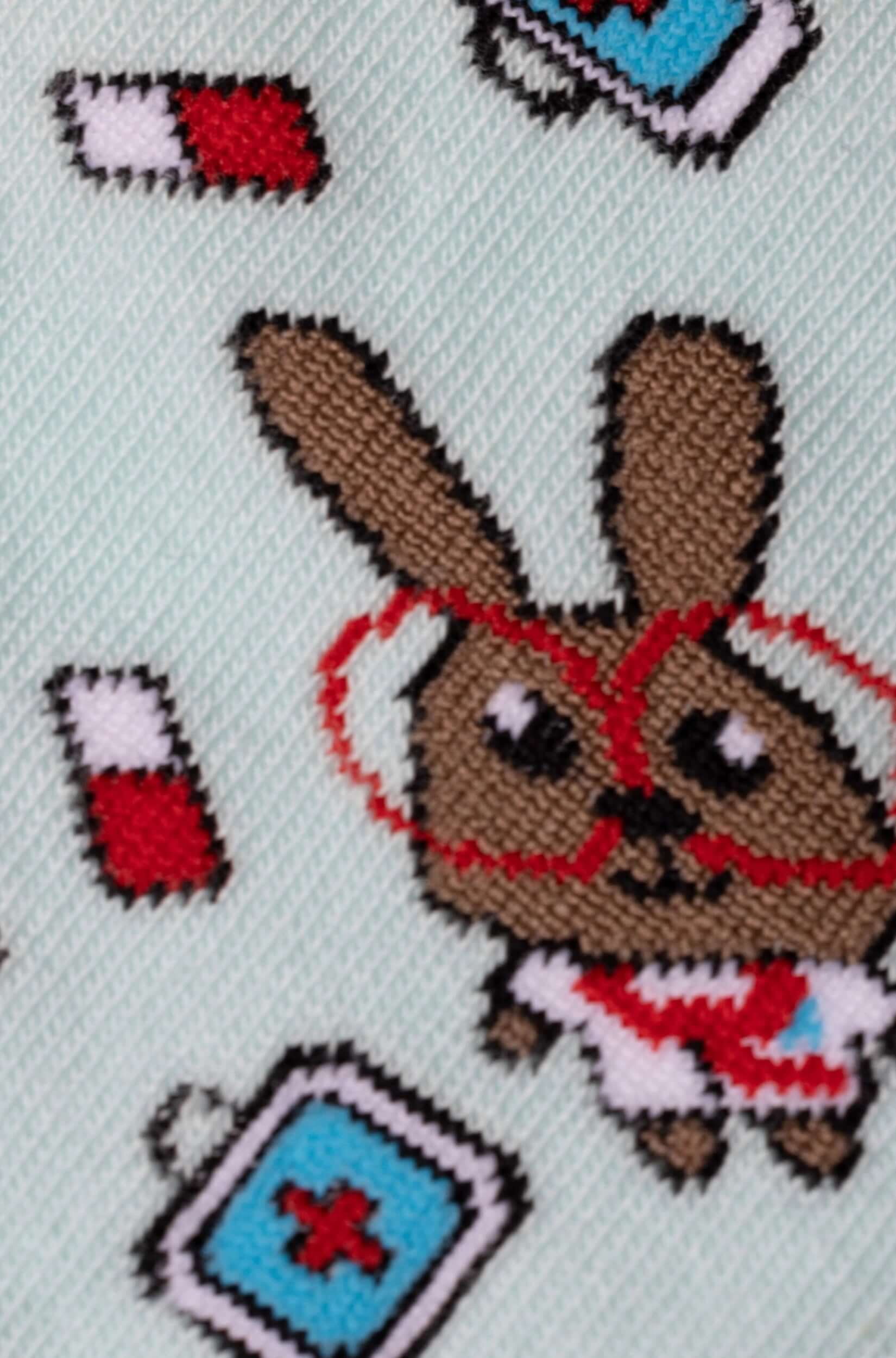 Skarpetki Med Rabbits (unisex) widok na królika