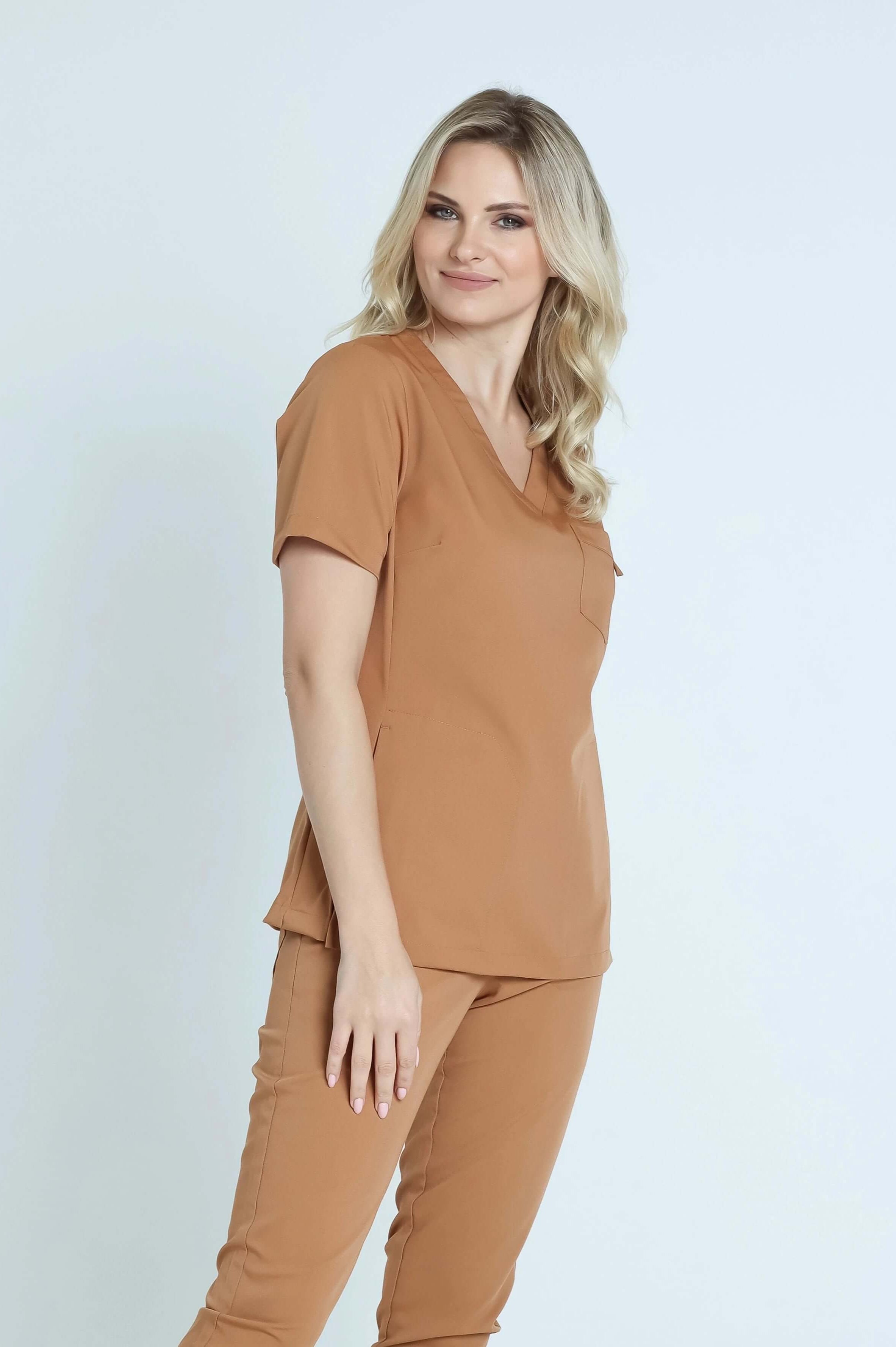 Bluza medyczna damska ARLA karmelowy