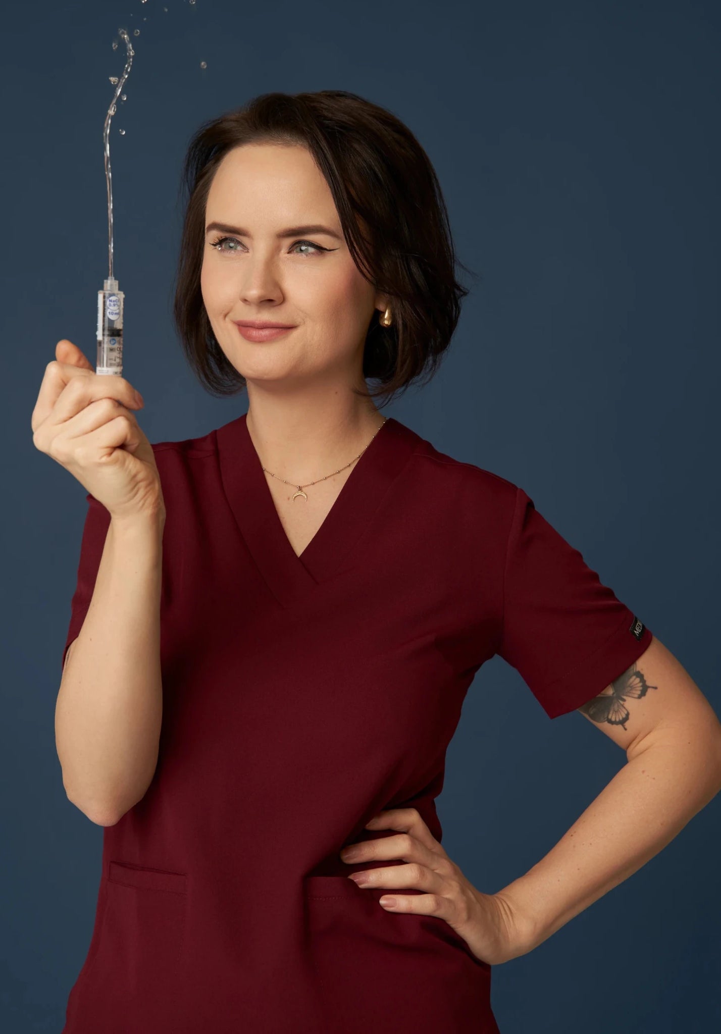 Bluza medyczna damska - MOXI cherry smoke - Medka