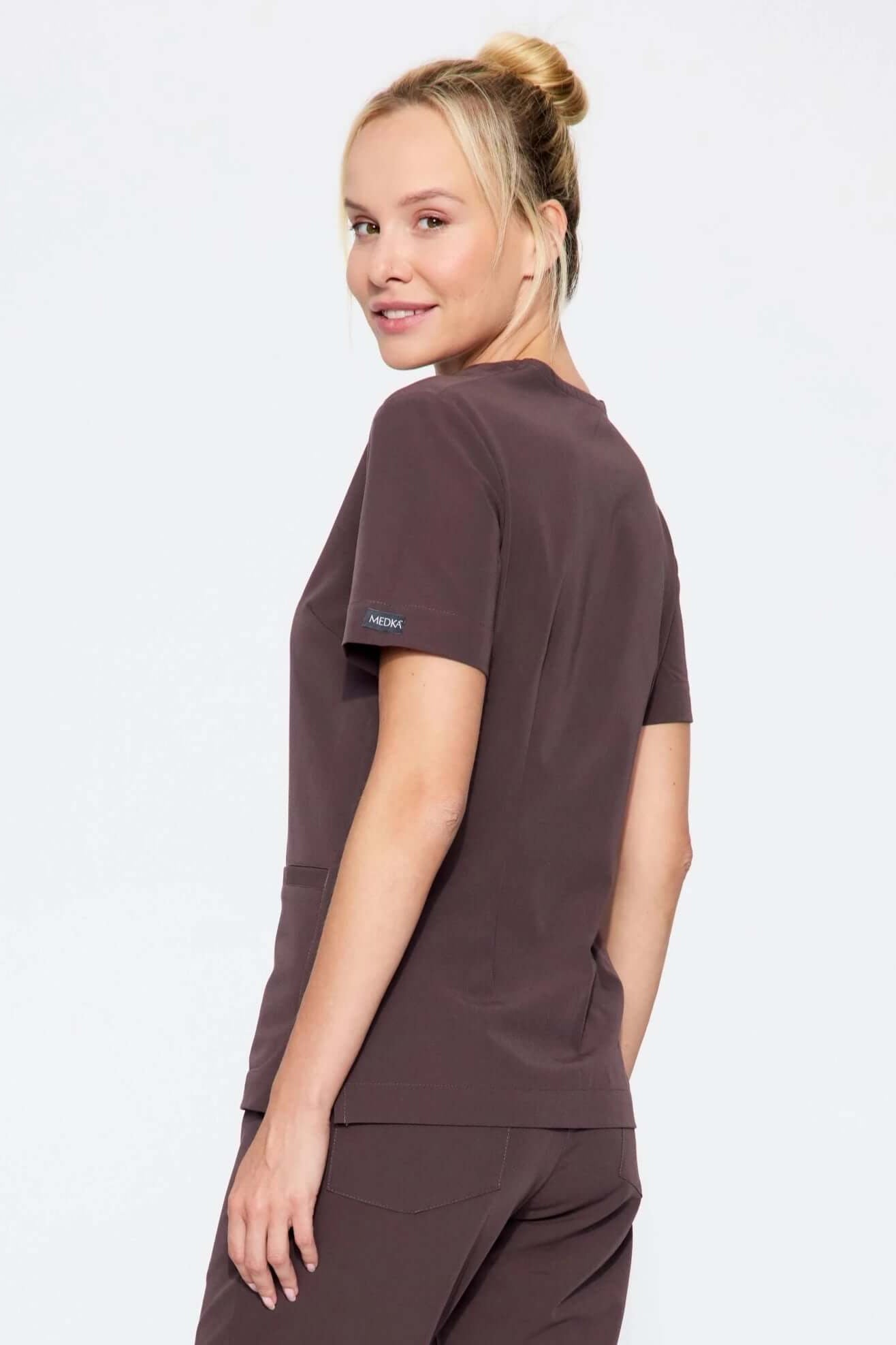 Women's medical sweatshirt - MOXI chocolate, back view