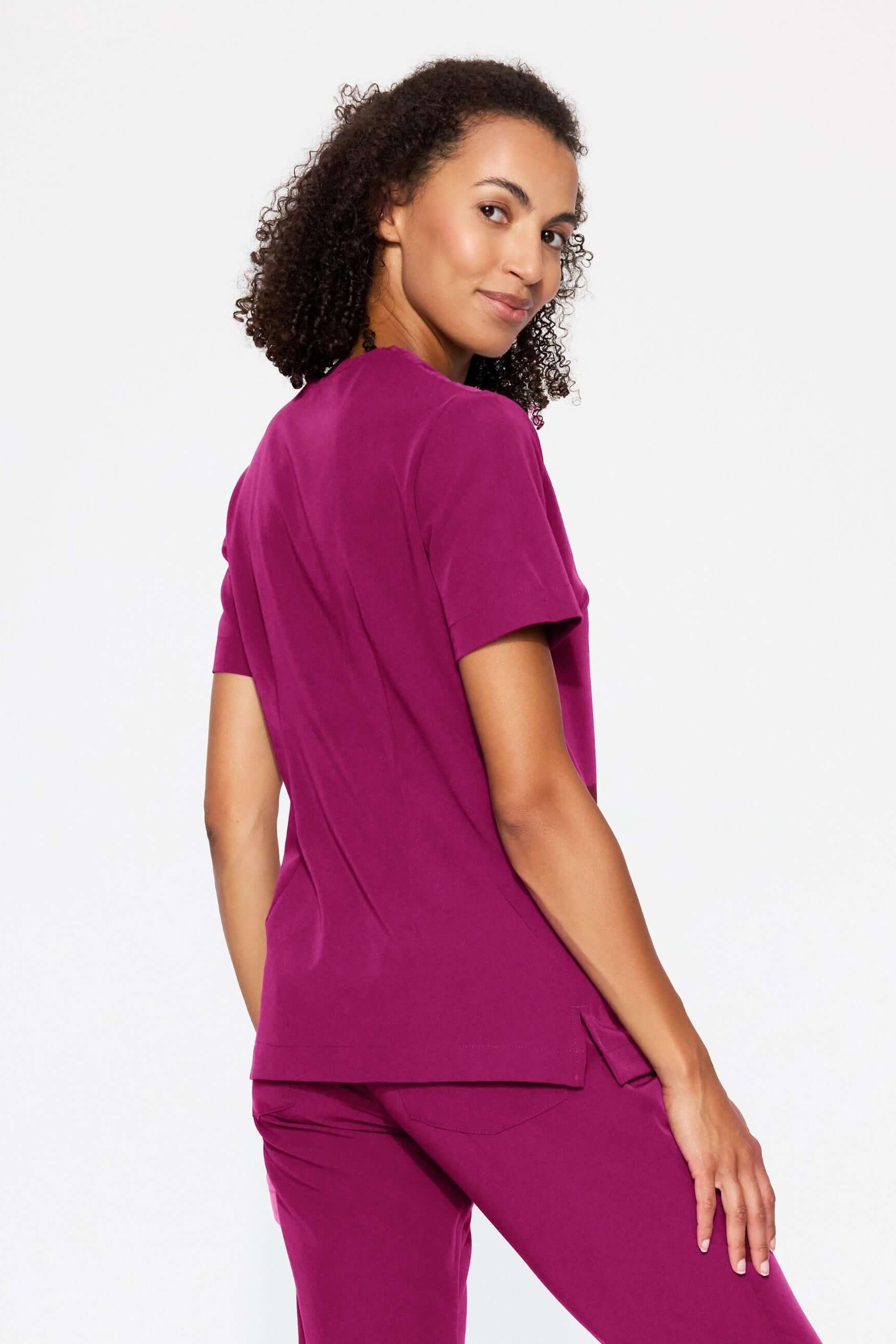 Bluza medyczna damska MOXI deep rose tył