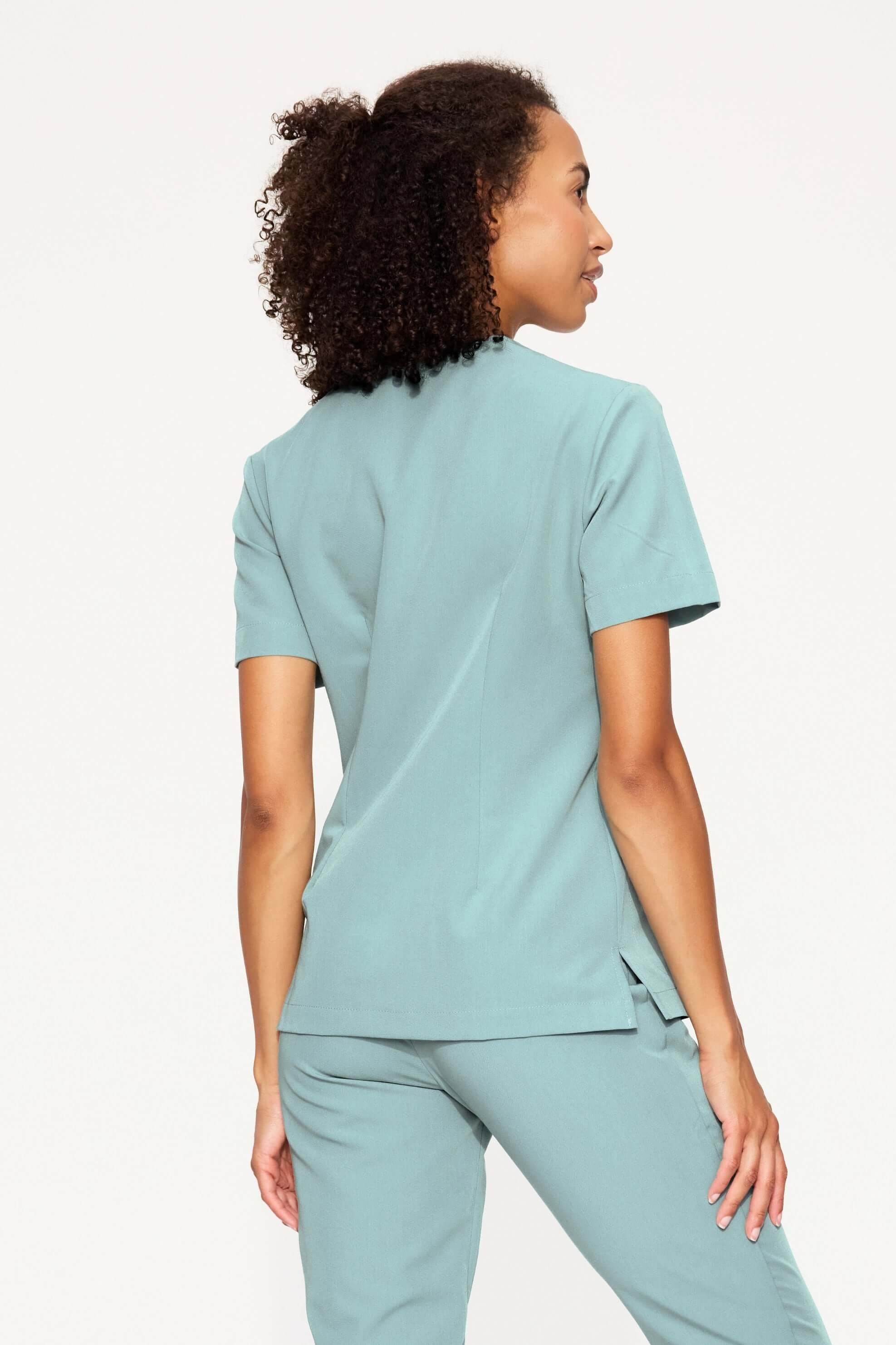 Bluza medyczna damska - MOXI szałwia tył