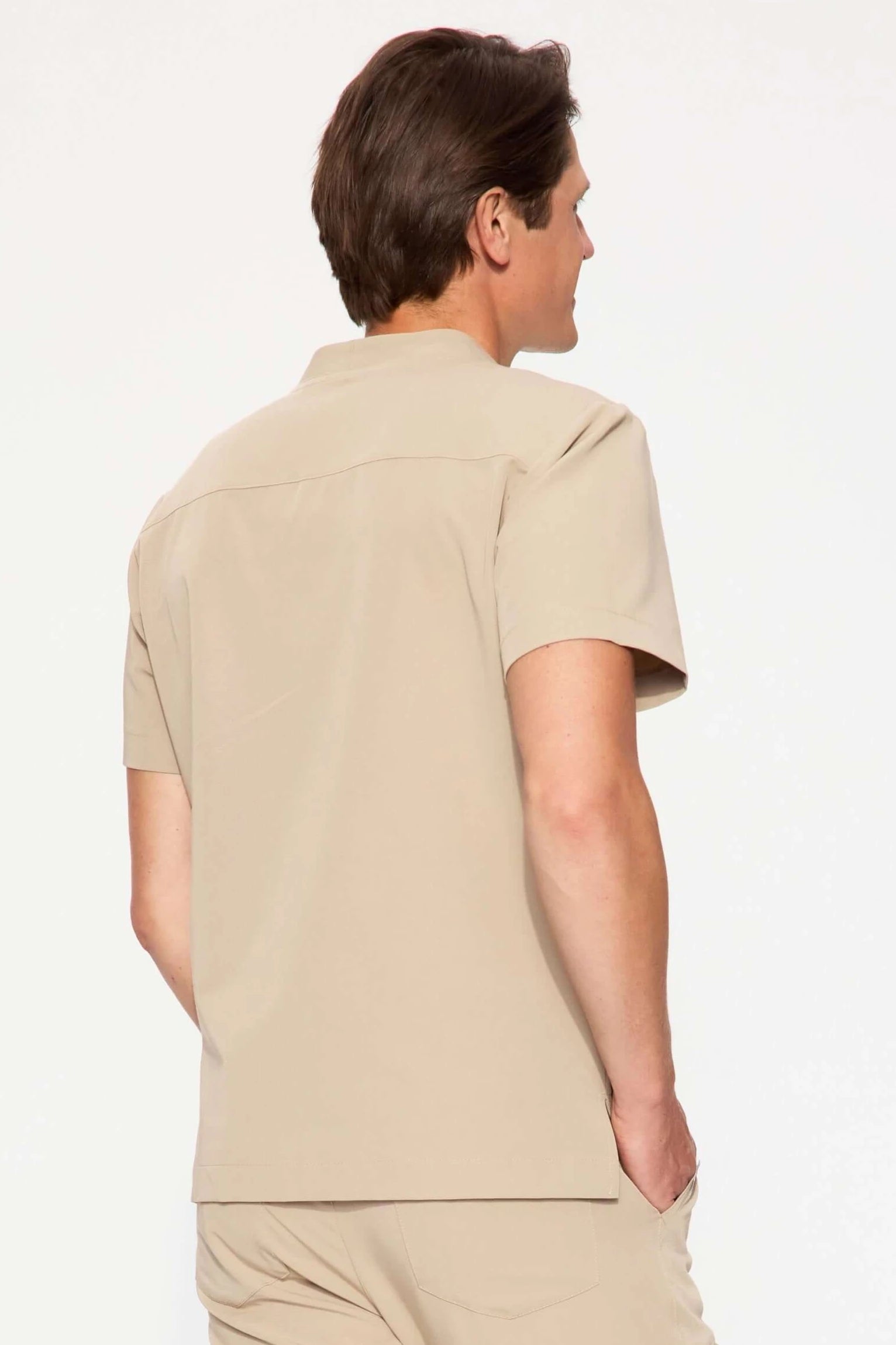 Bluza medyczna męska - AXIS beżowy widok z tyłu