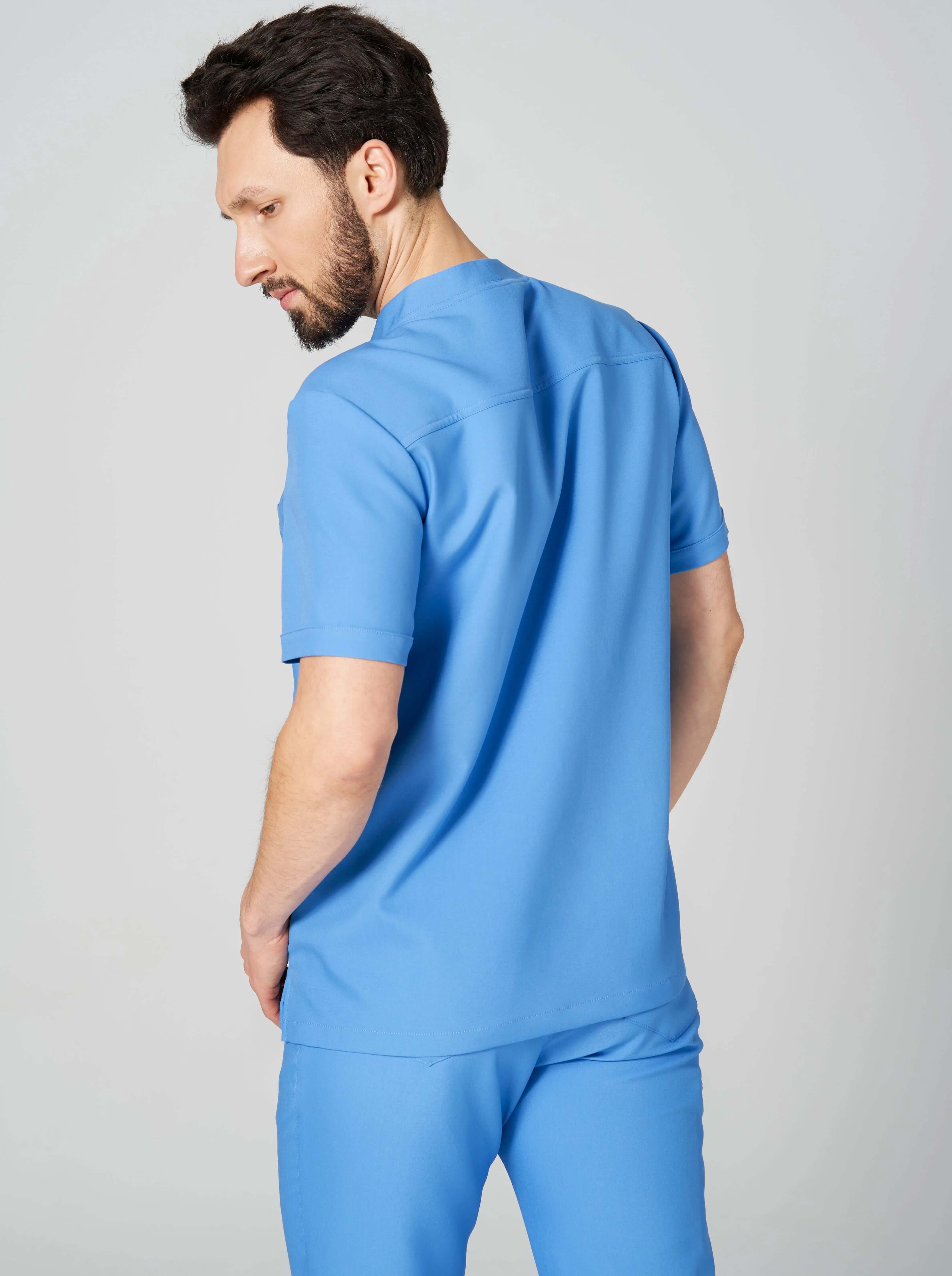 Bluza medyczna męska AXIS błękitna tył