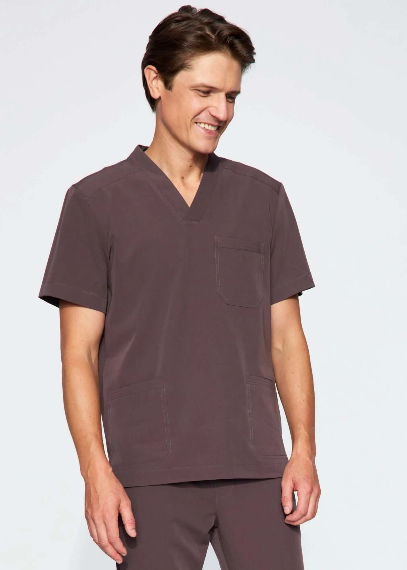 Pánská zdravotní mikina - AXIS čokoládová, pohled zepředu