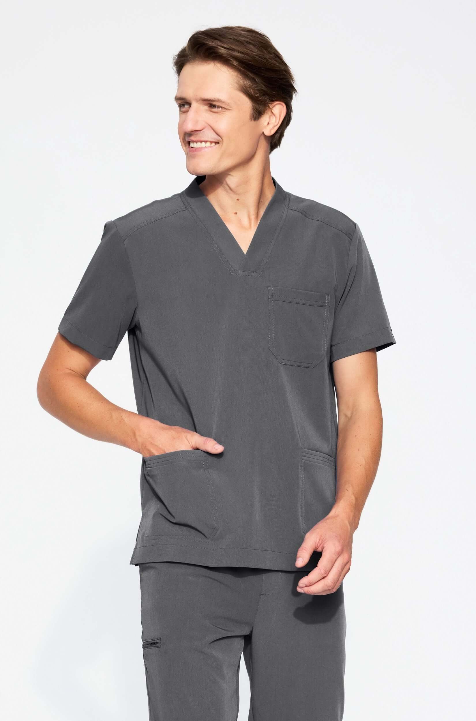 Bluza medyczna męska AXIS stalowy przód