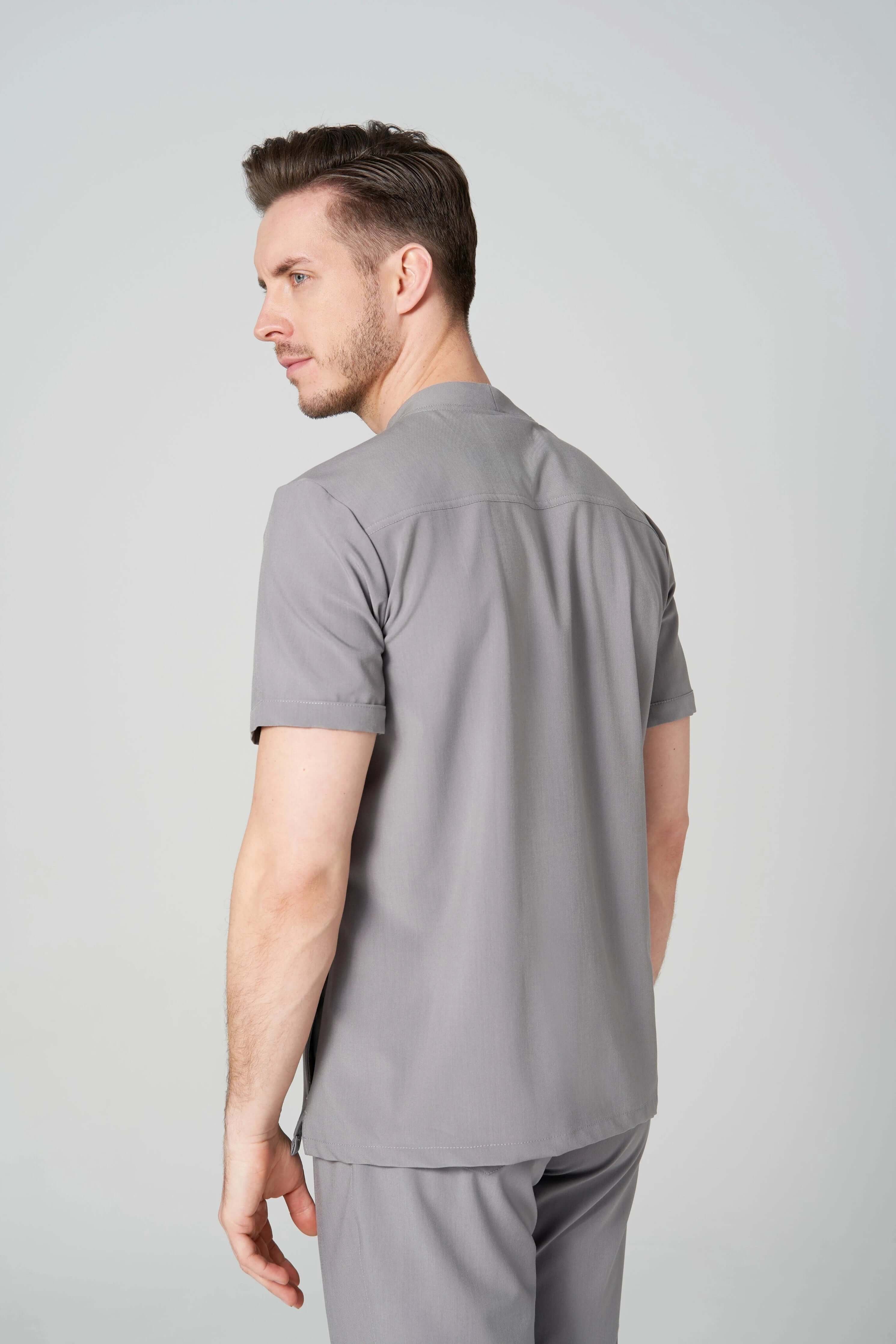 Bluza medyczna męska TENDO szara z tyłu