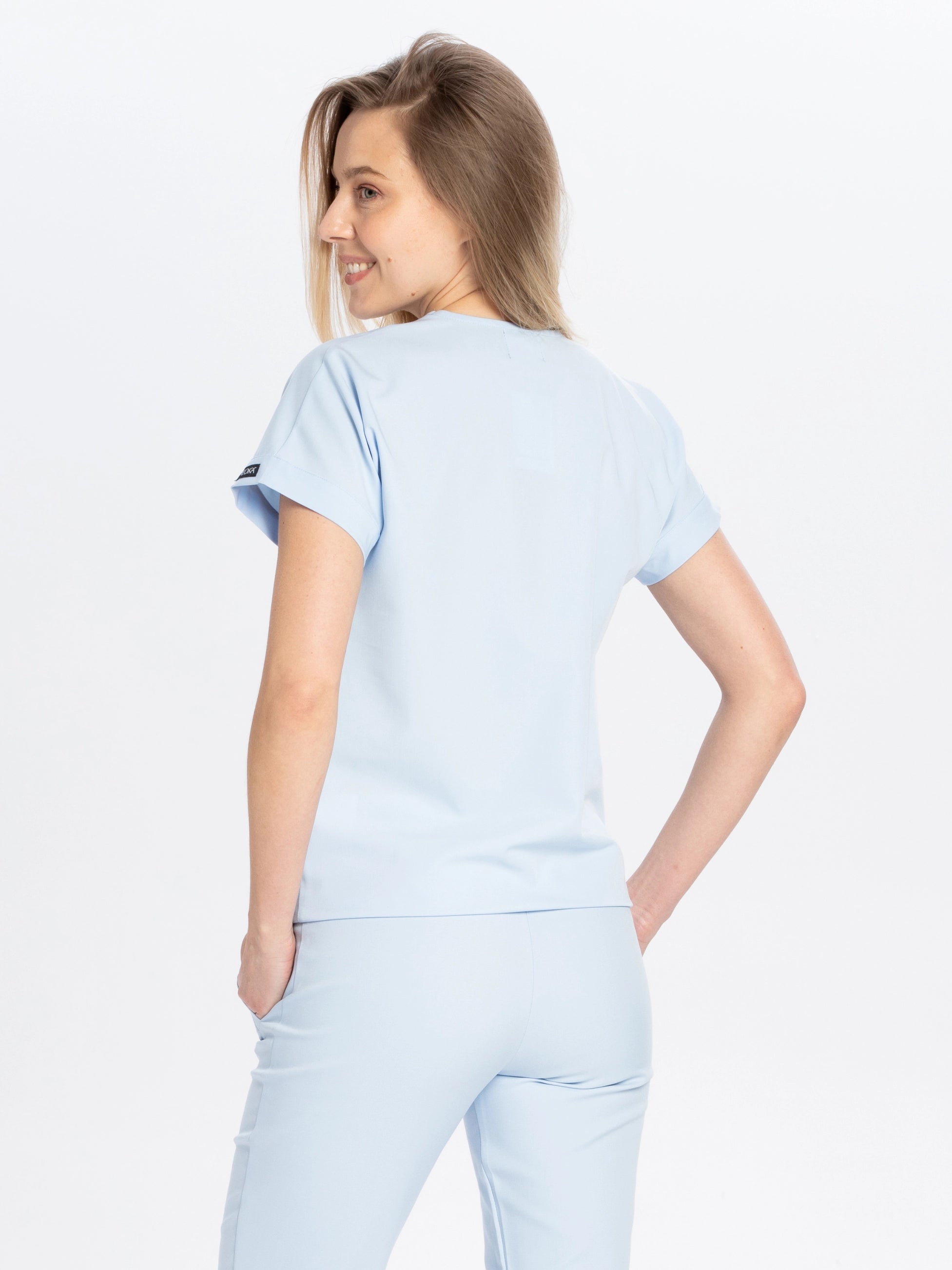 Bluza medyczna damska WELT sky blue tył