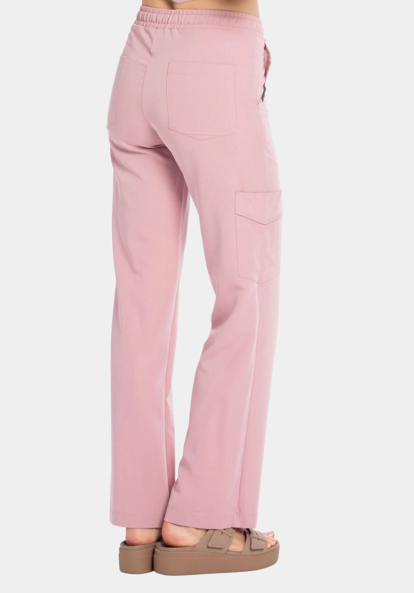 Komplet medyczny damski misty rose: bluza Moxi i spodnie z szeroką nogawką - Medka