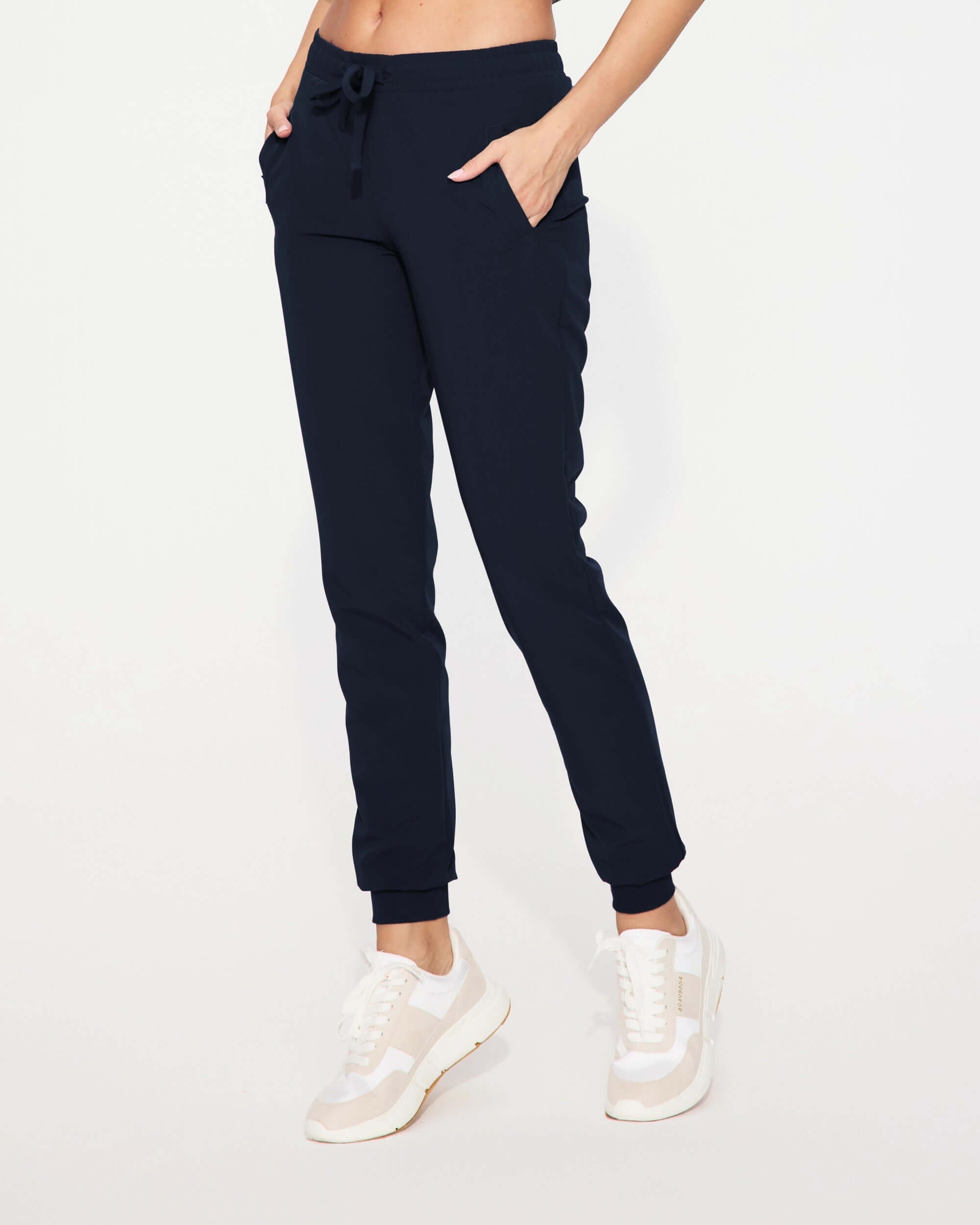 spodnie medyczne damskie welt ciemny granat