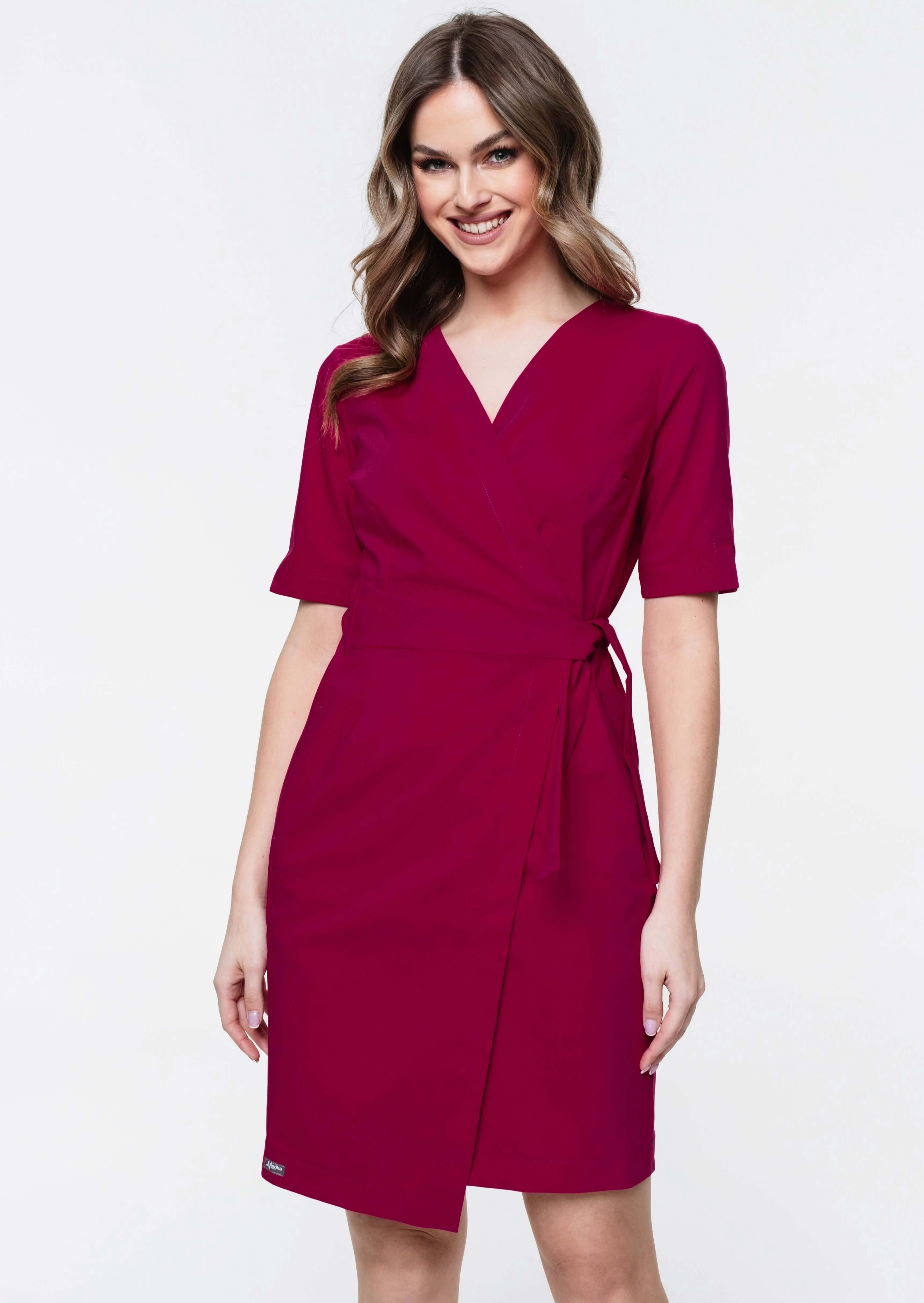Sukienka medyczna i kosmetyczna Thea wiśniowa