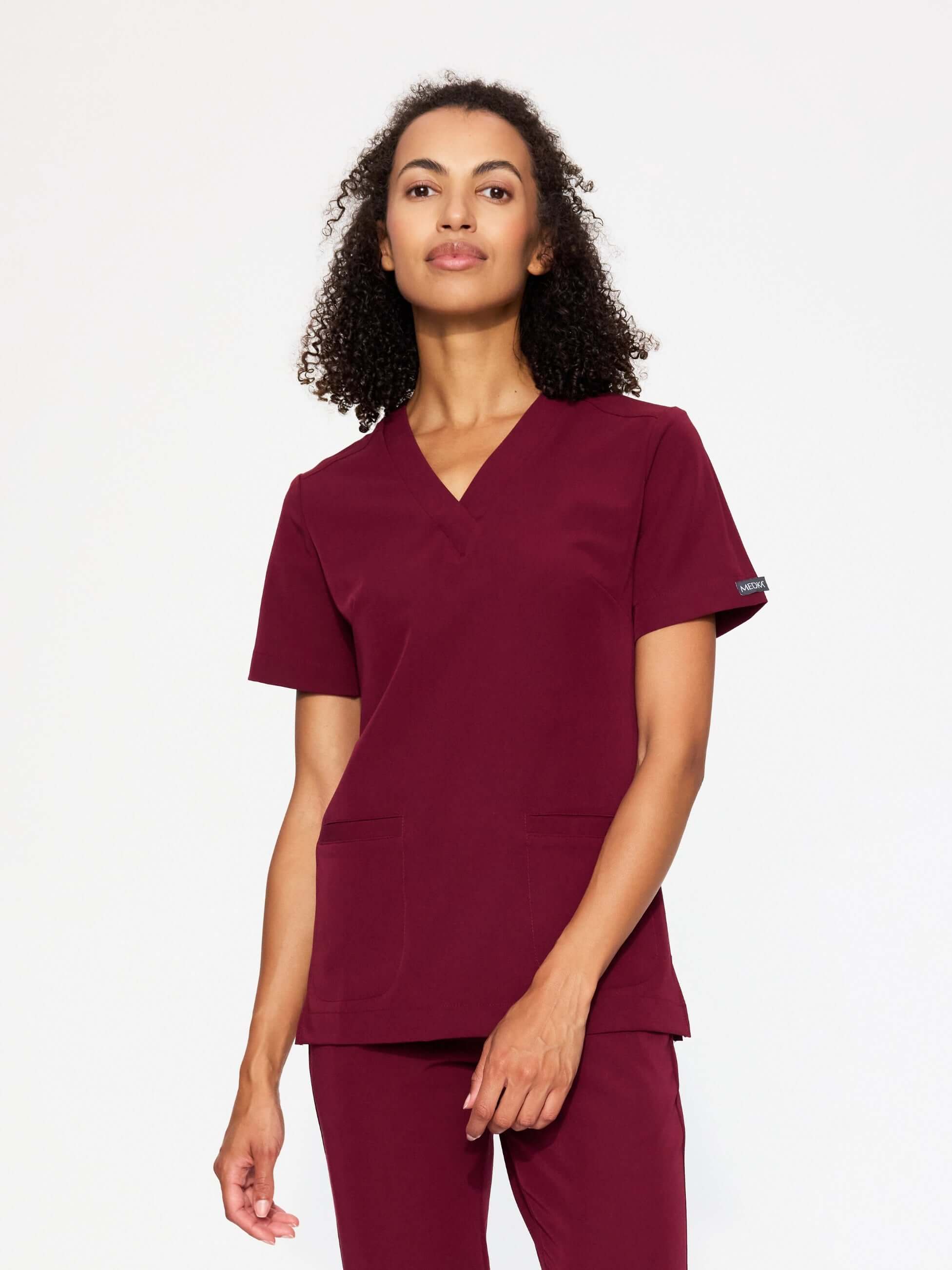 Bluza medyczna damska Moxi cherry smoke przód