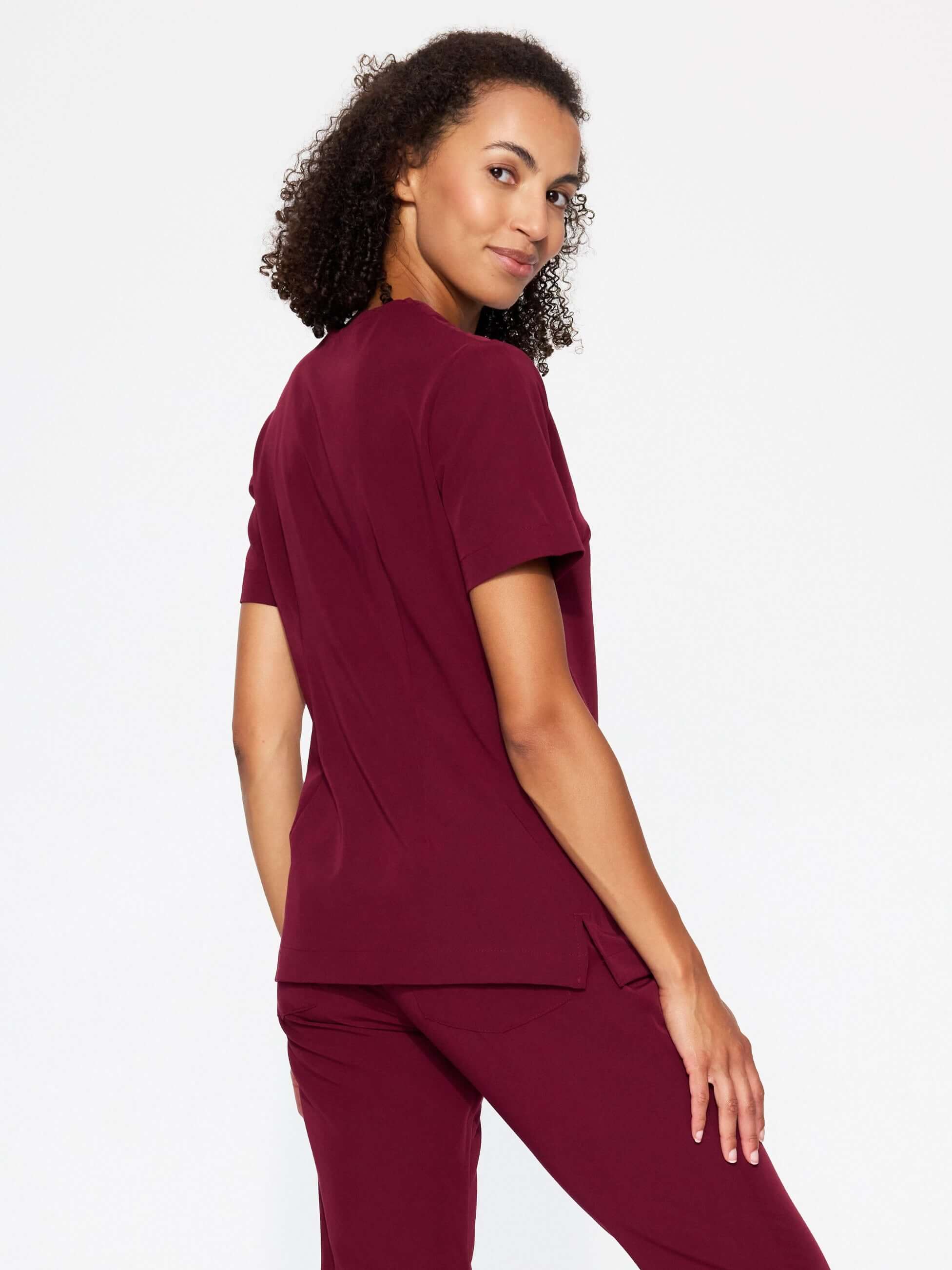 Bluza medyczna damska Moxi cherry smoke tył