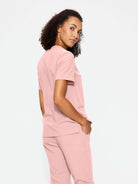 Bluza medyczna damska MOXI salmon pink tylny widok