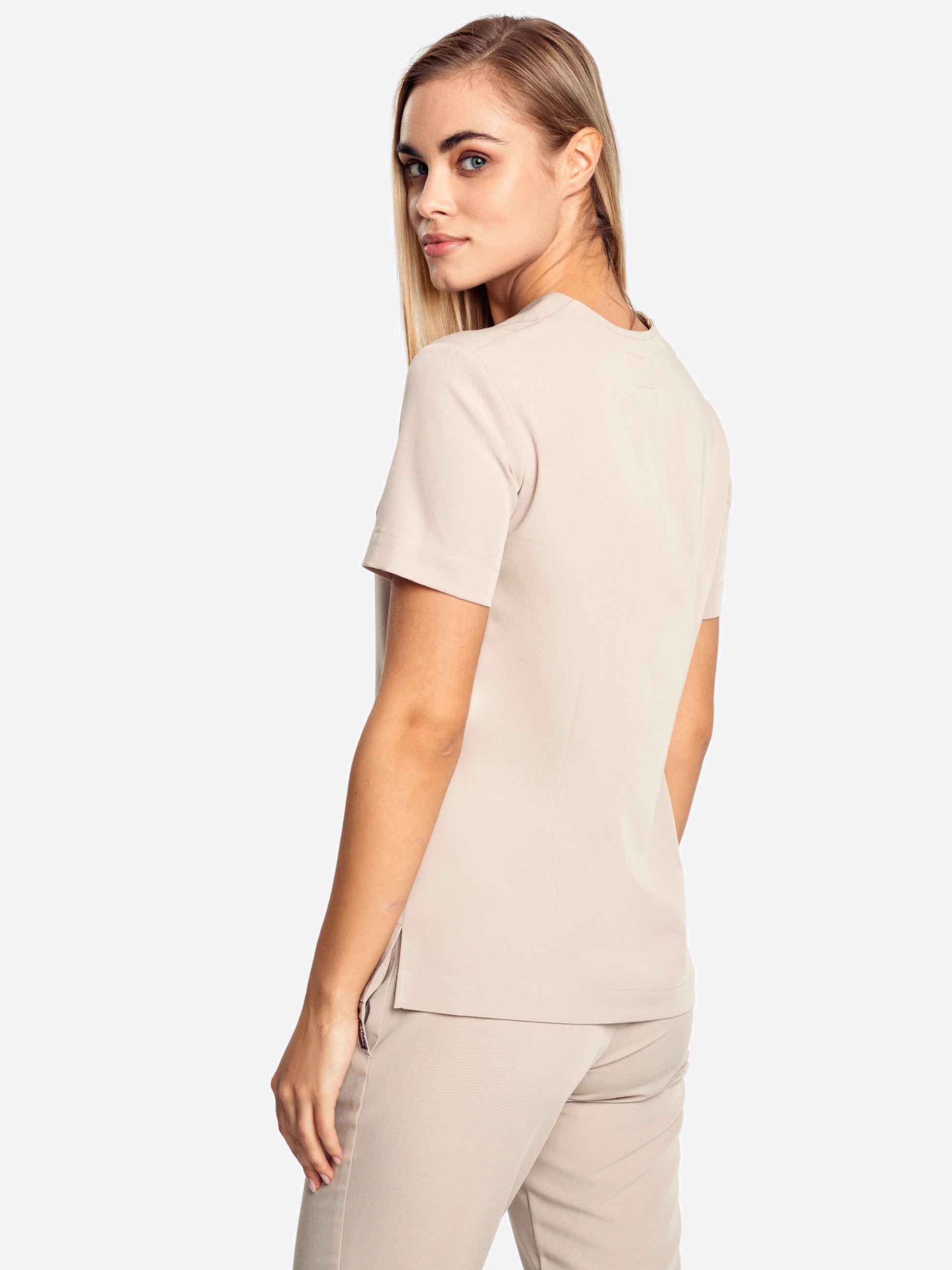 Bluza medyczna damska MOXI vanilla tylny widok