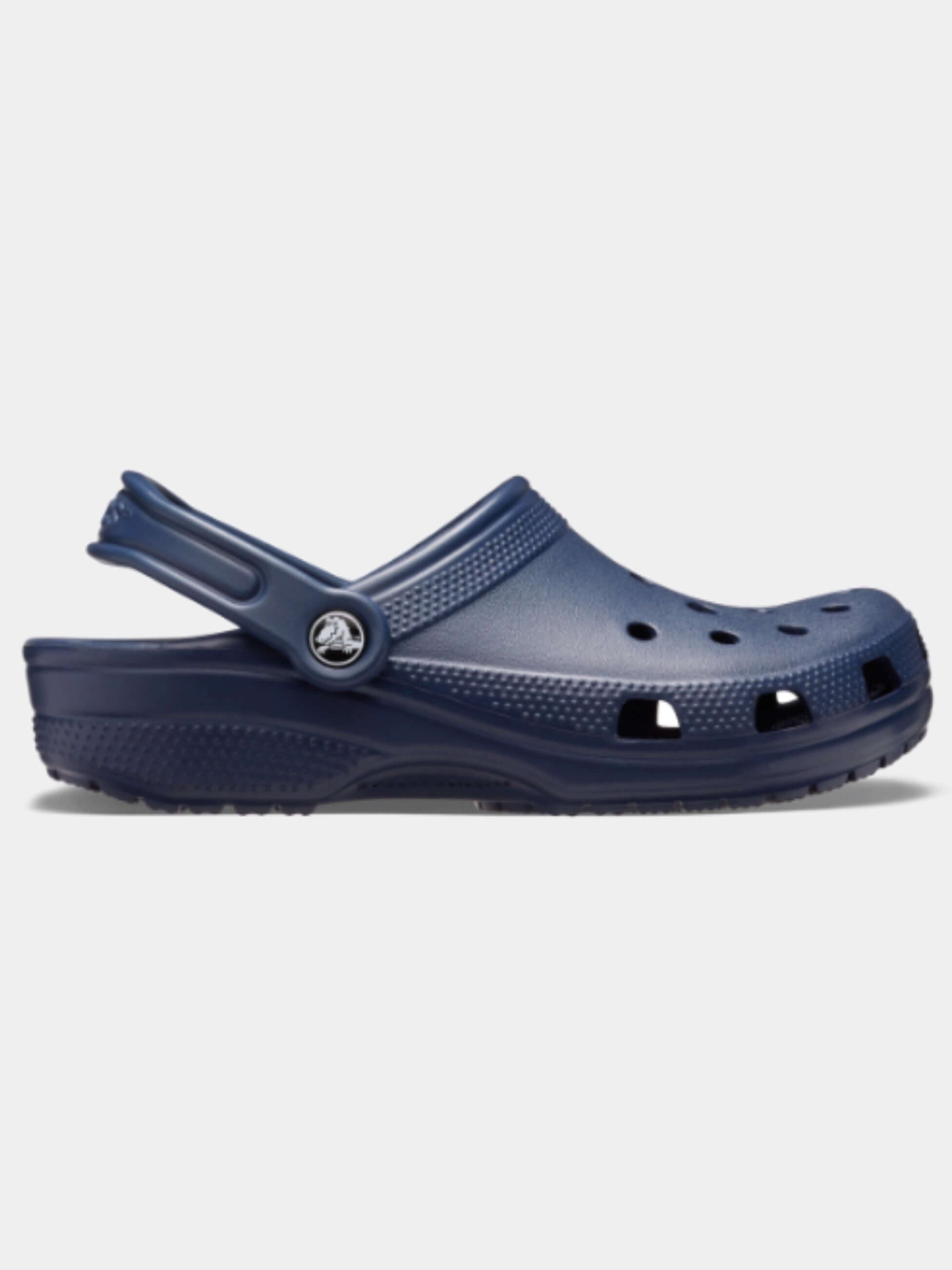 Buty medyczne Crocs classic navy blue widok z boku
