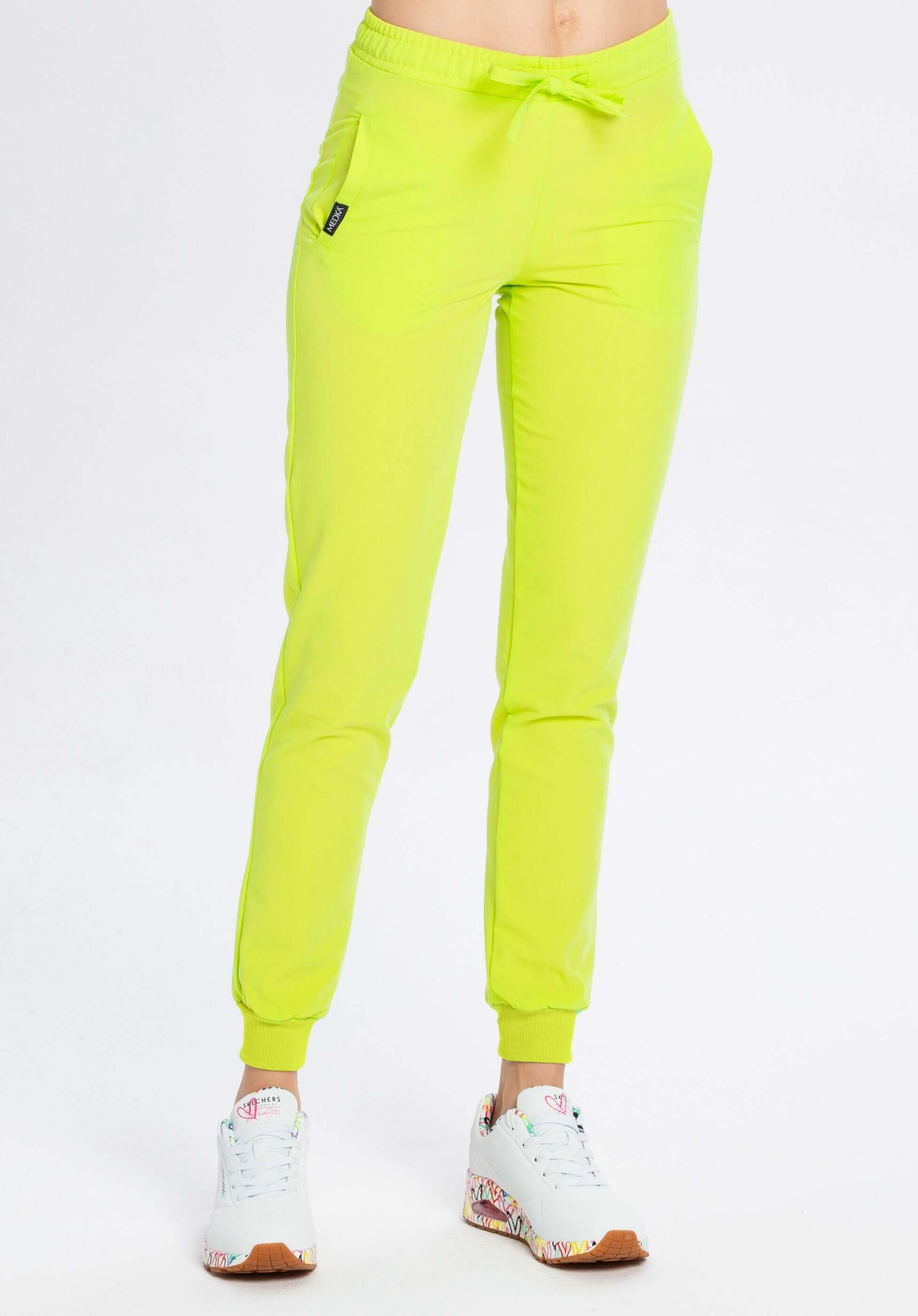 Spodnie medyczne damskie WELT limonka
