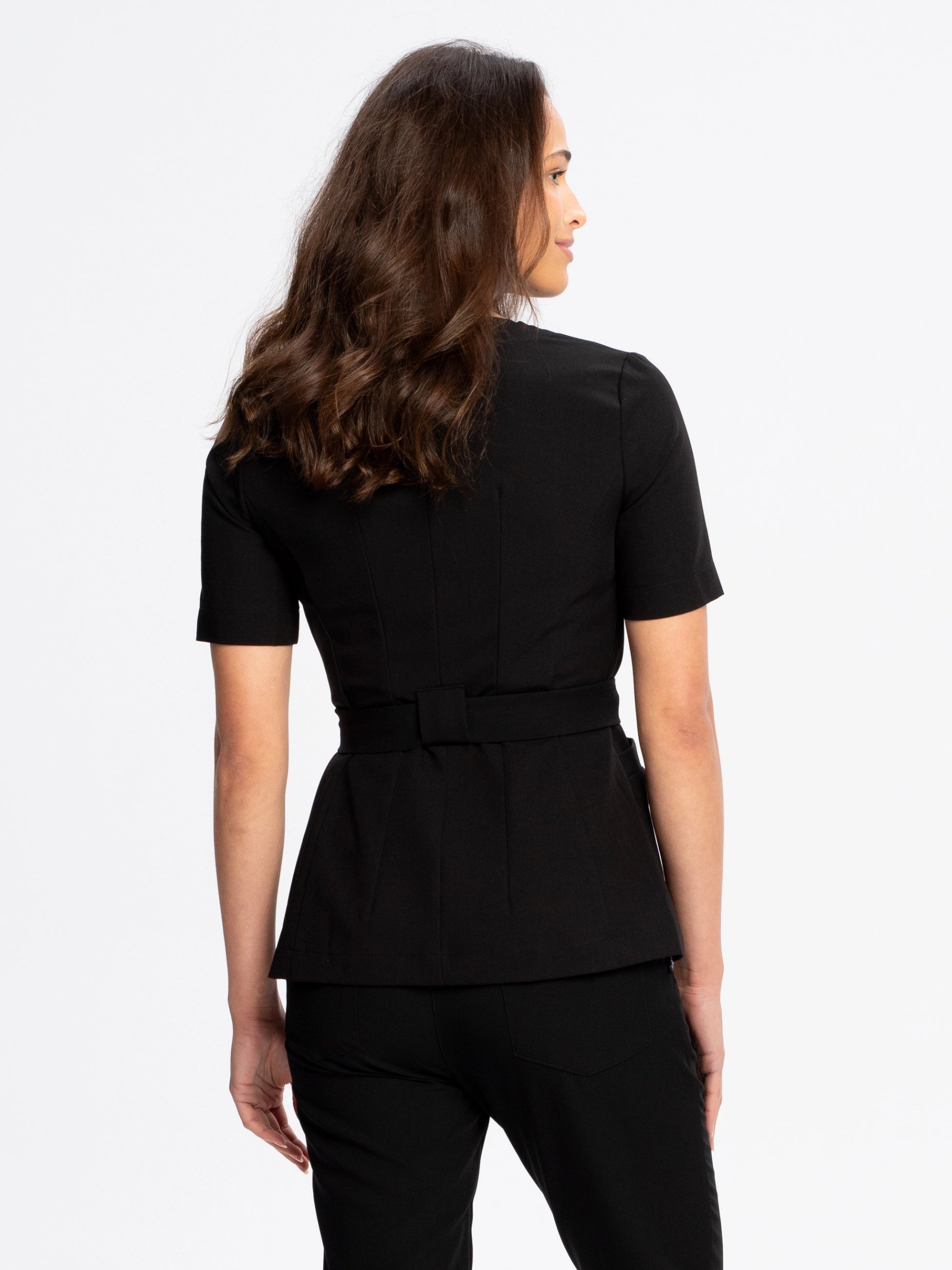 Tunika medyczna NAYA czarny widok z tyłu