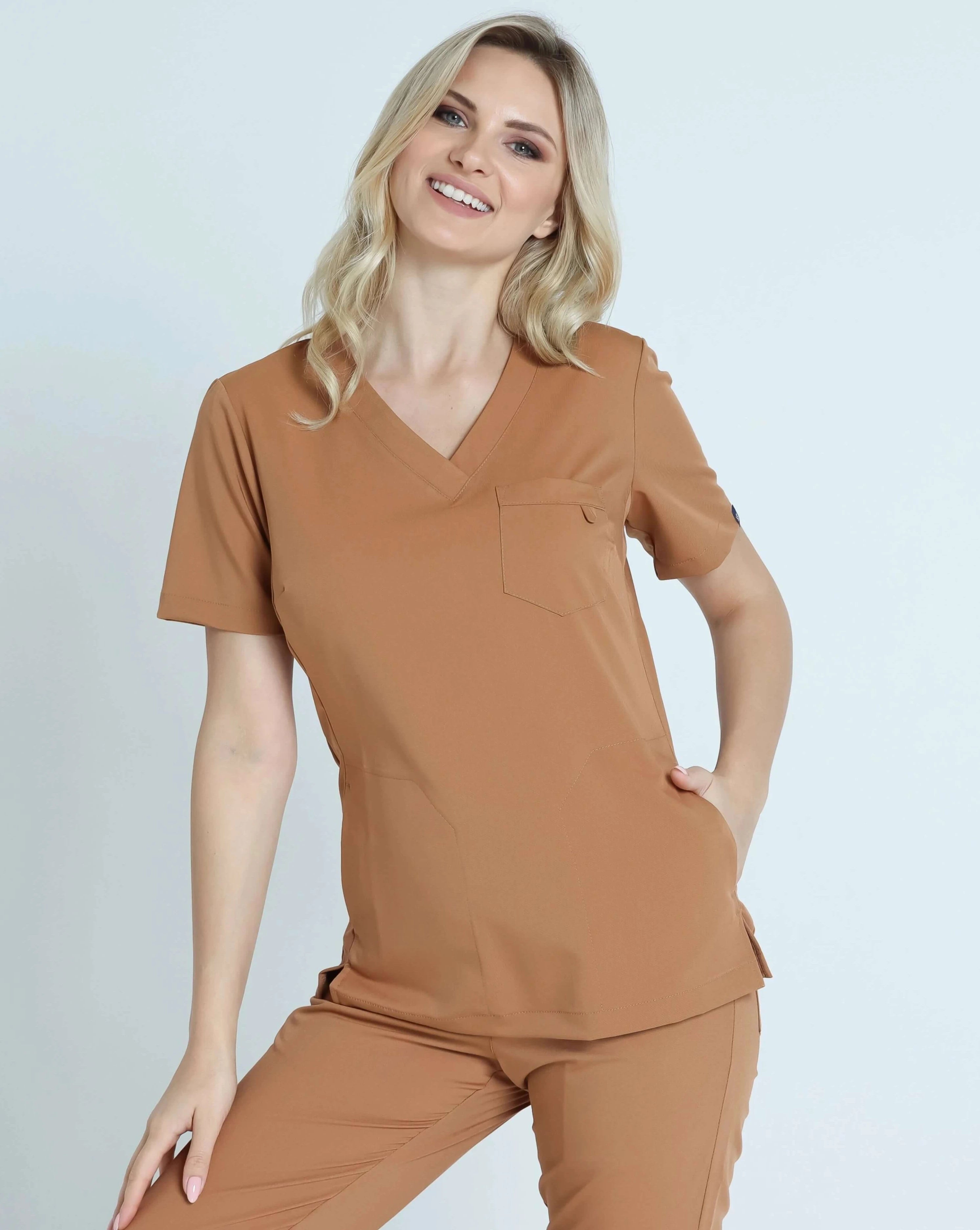 Bluza medyczna damska ARLA karmelowy