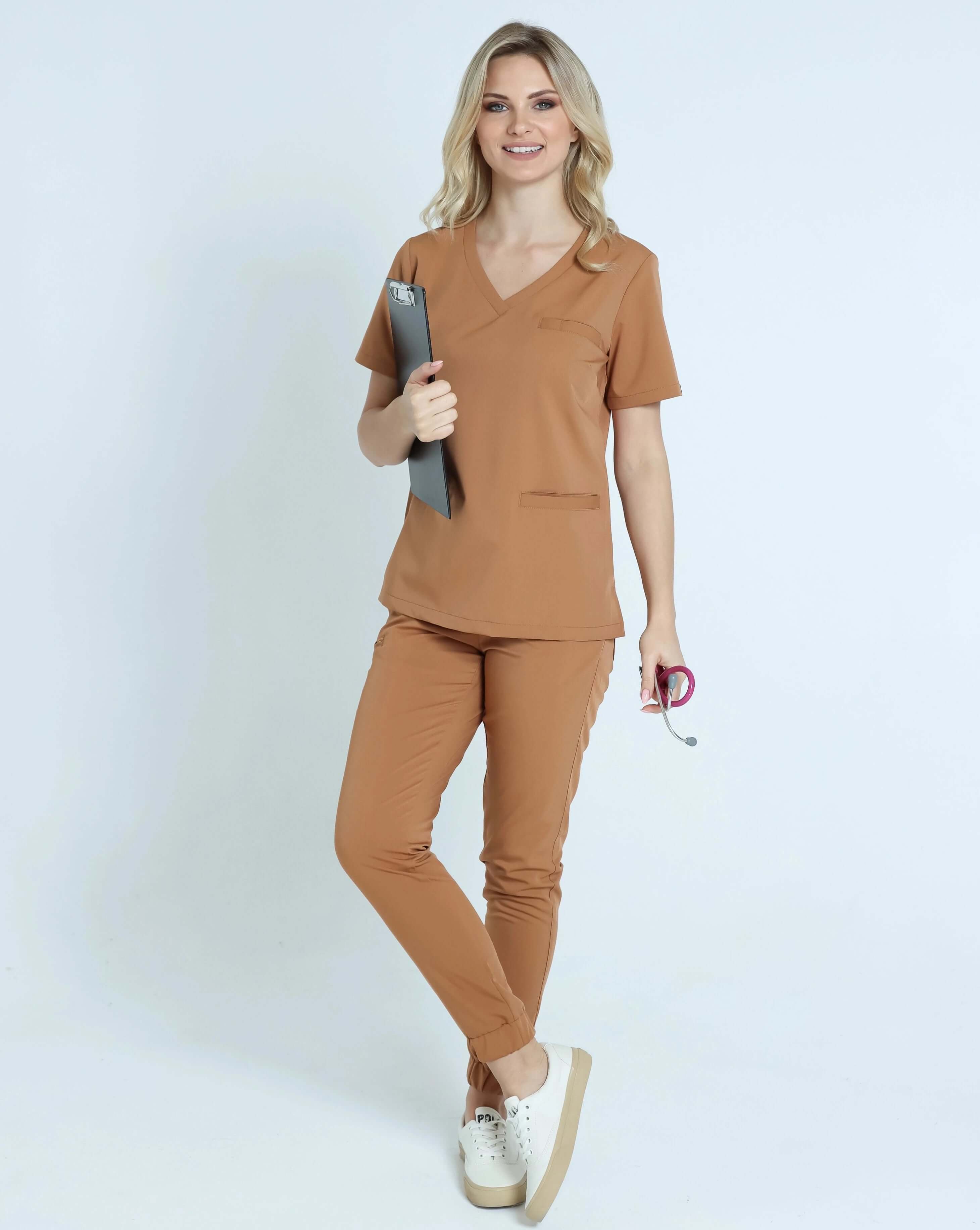 Bluza medyczna damska MILLIA karmelowa