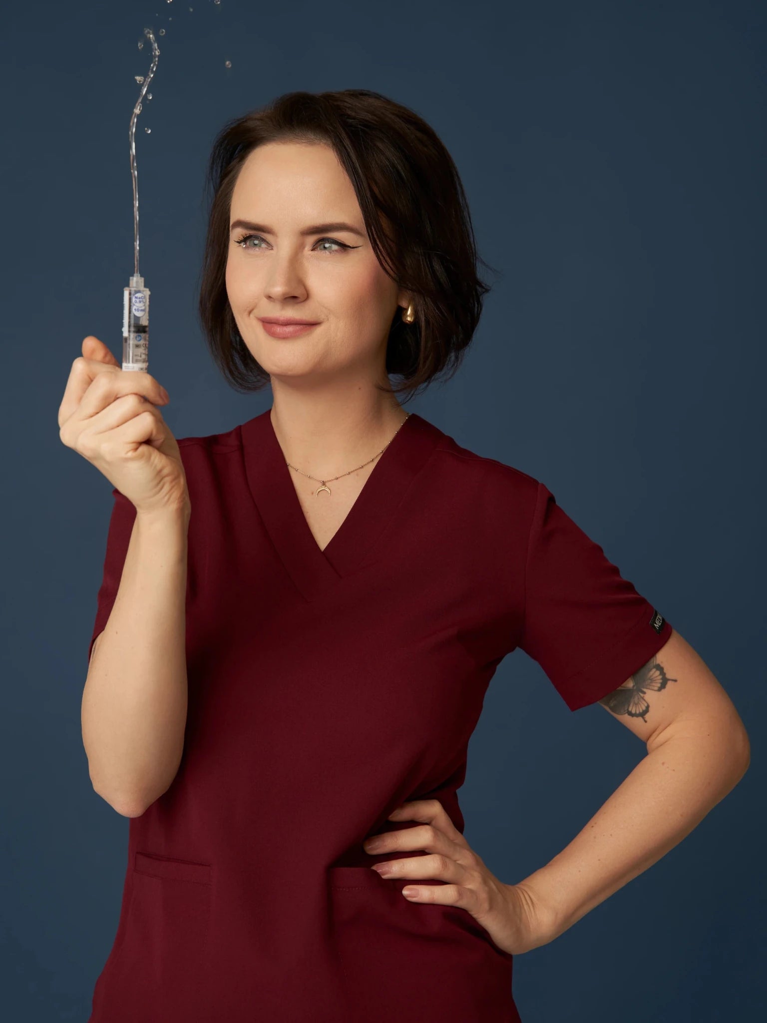 Bluza medyczna damska - MOXI cherry smoke - Medka