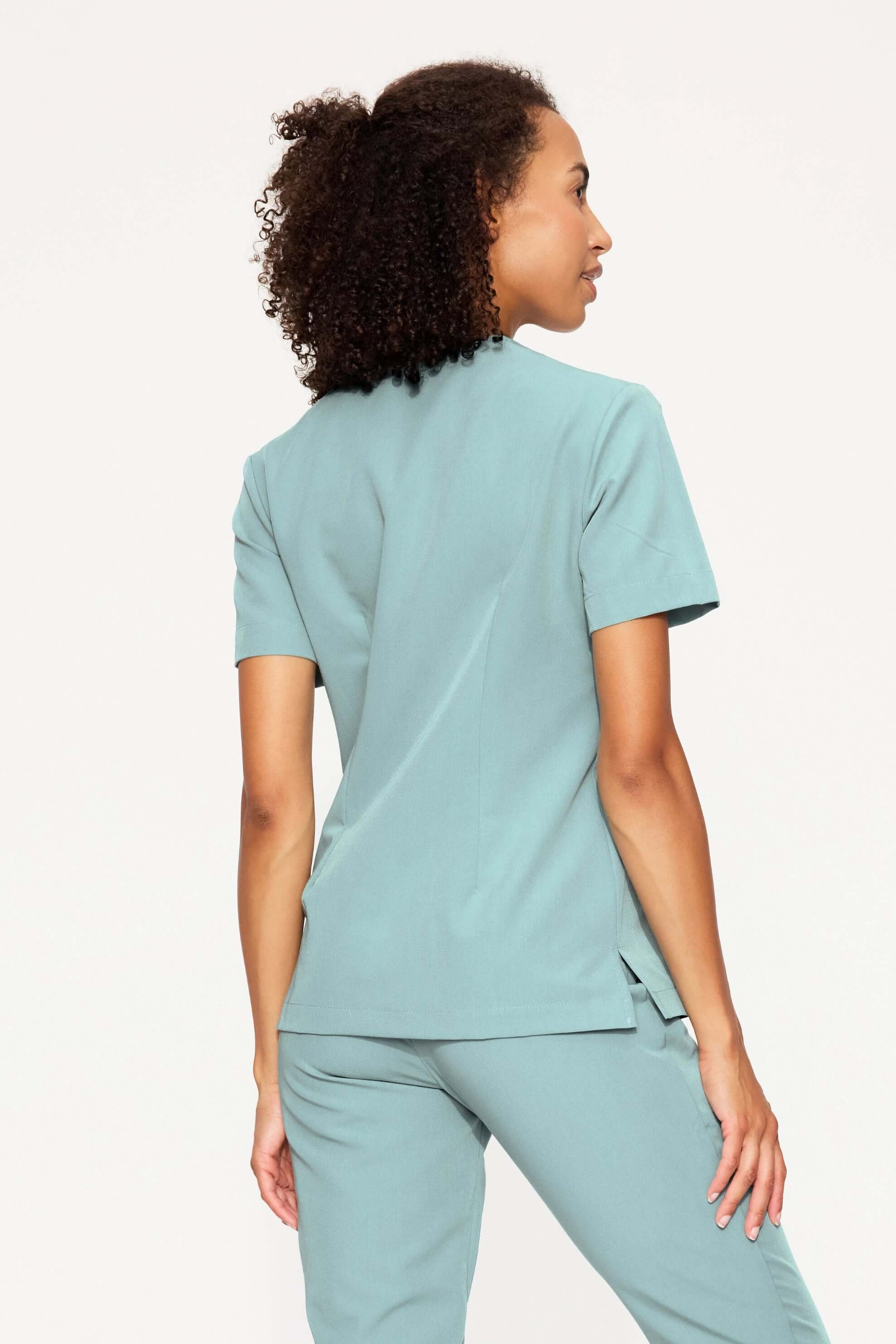 Bluza medyczna damska - MOXI szałwia tył