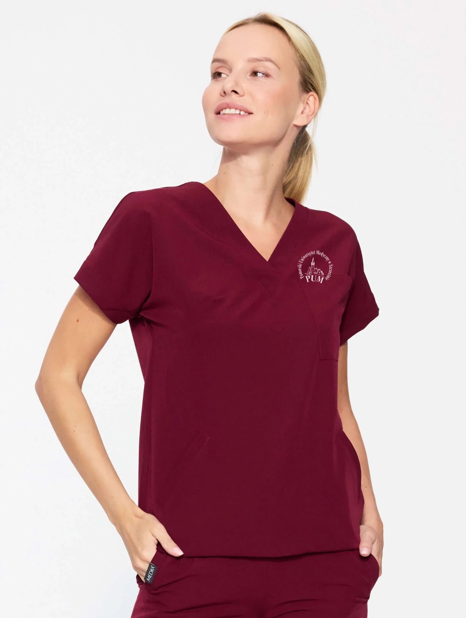 Bluza medyczna damska - WELT cherry smoke z logo PUM - Medka