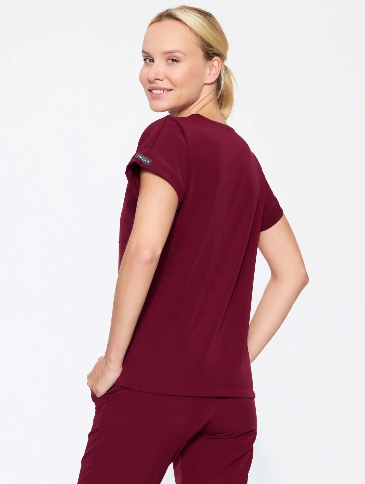 Bluza medyczna damska - WELT cherry smoke z logo PUM - Medka