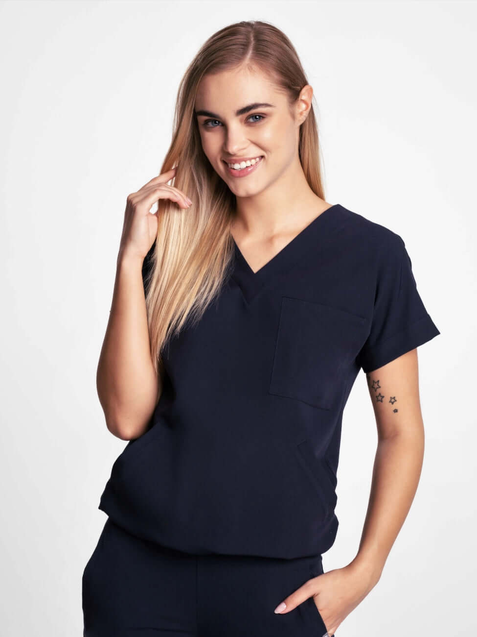 Bluza medyczna damska - WELT navy blue - Medka