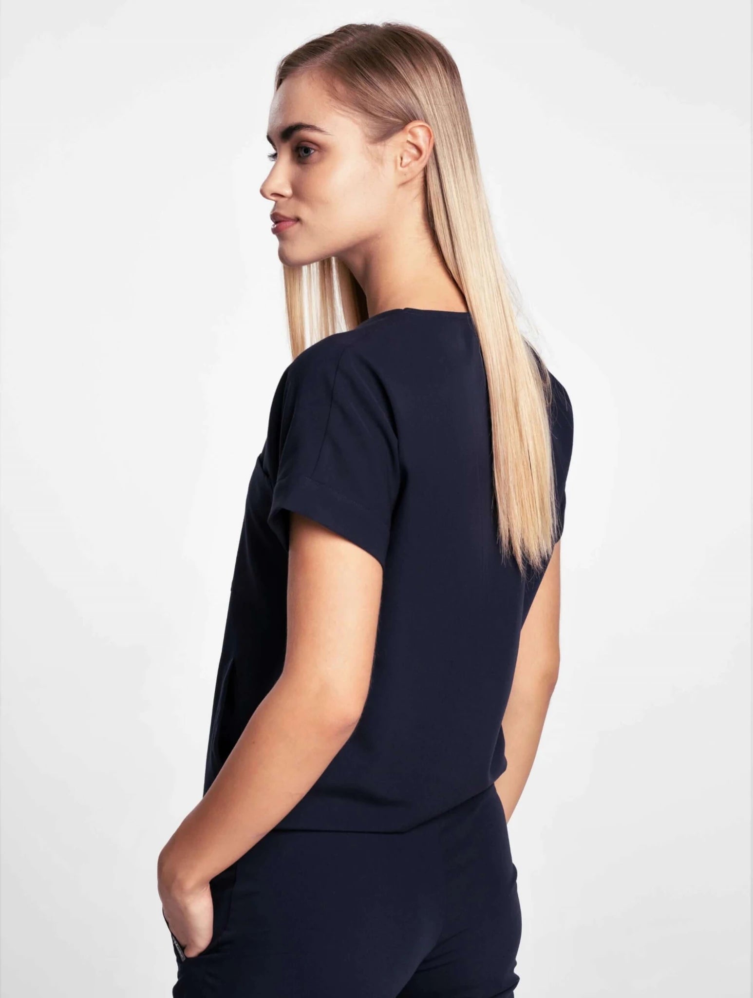 Bluza medyczna damska - WELT navy blue z logo PUM - Medka