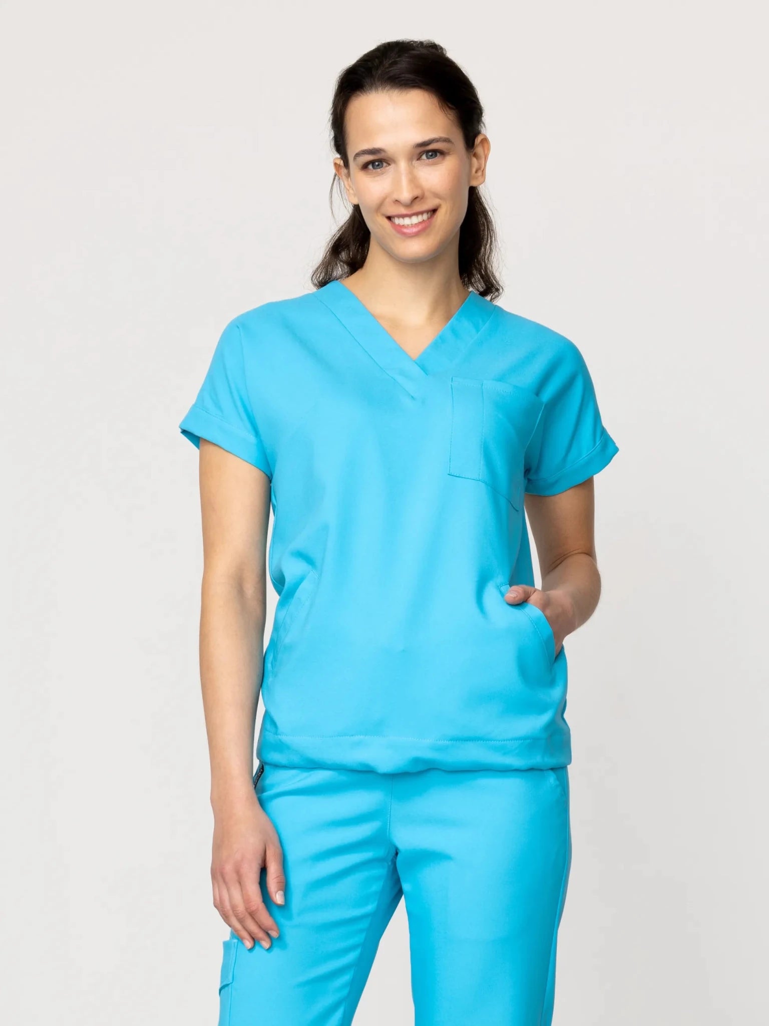 Bluza medyczna damska - WELT tropical blue - Medka