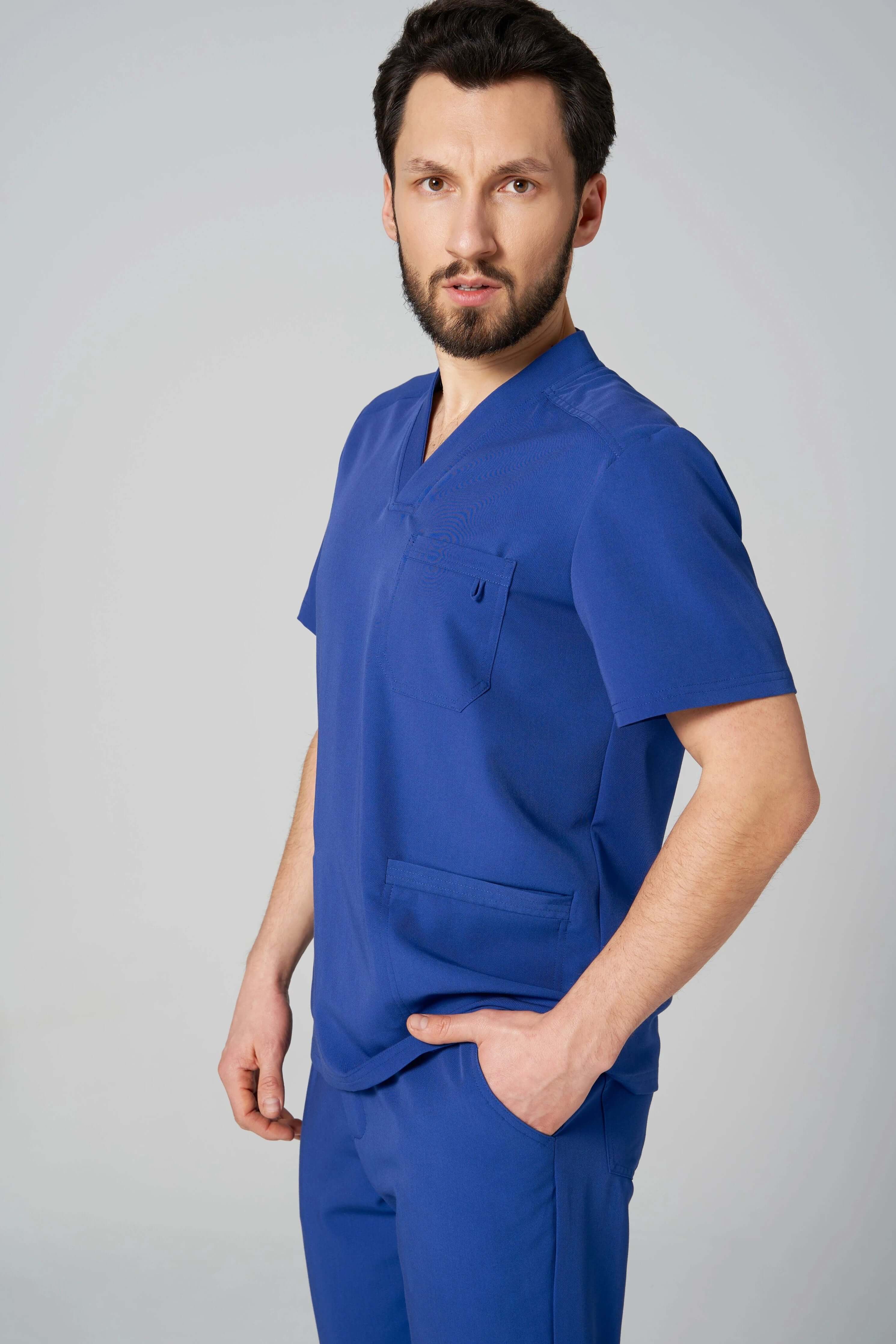 Bluza medyczna męska AXIS chabrowy