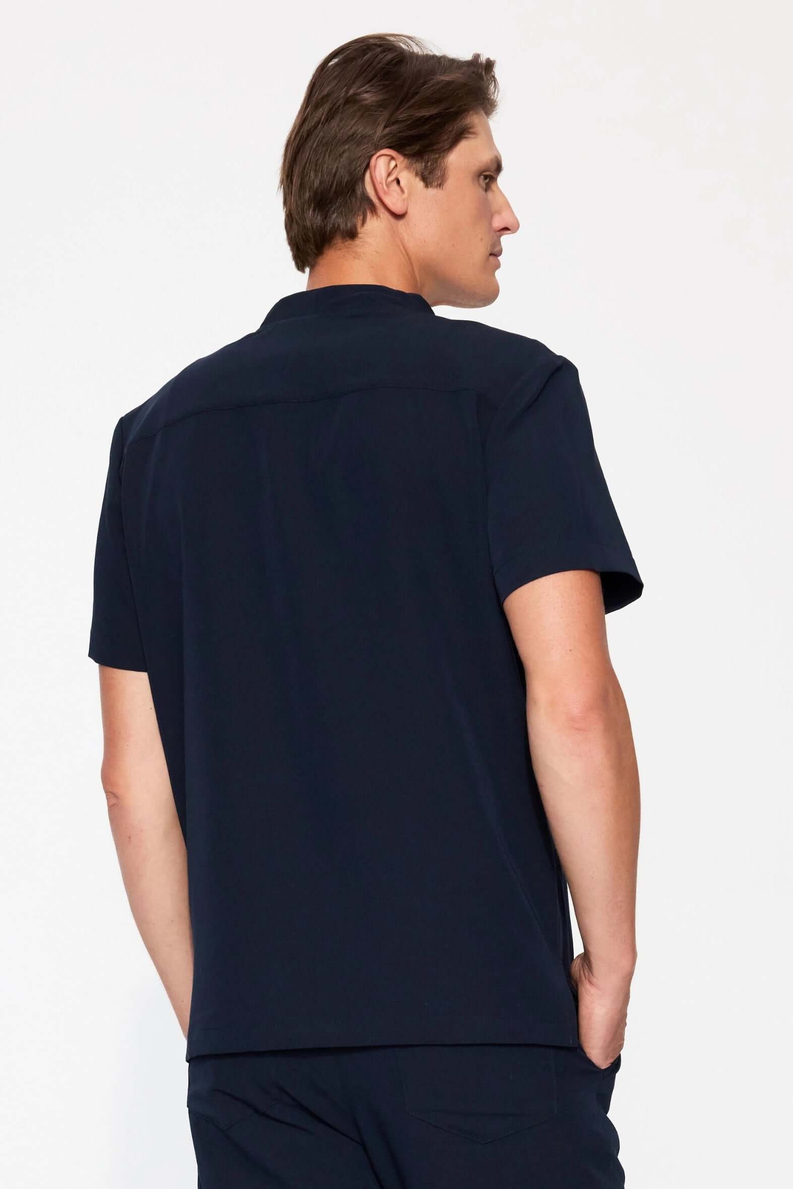 bluza medyczna męska ciemny granat tylny widok