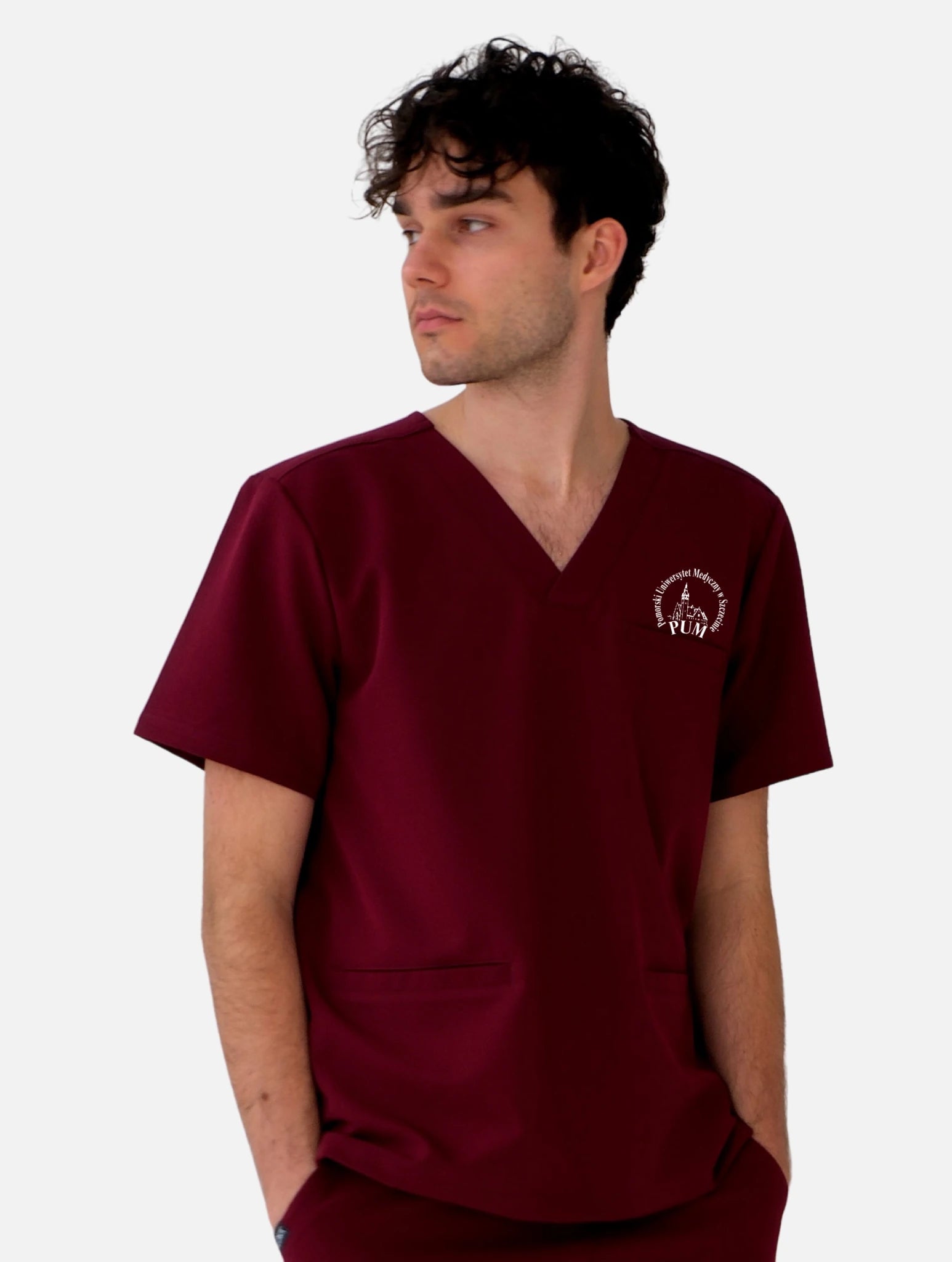 Bluza medyczna męska - FORTIS cherry smoke z logo PUM - Medka