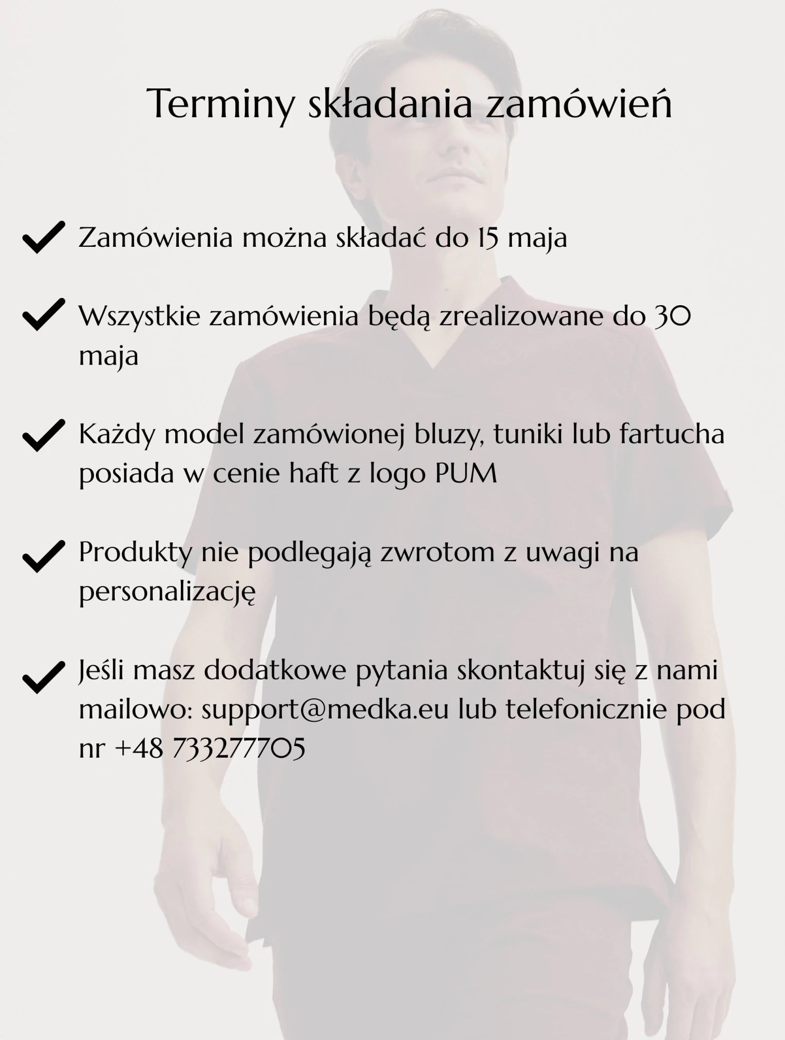 Bluza medyczna męska - FORTIS cherry smoke z logo PUM - Medka