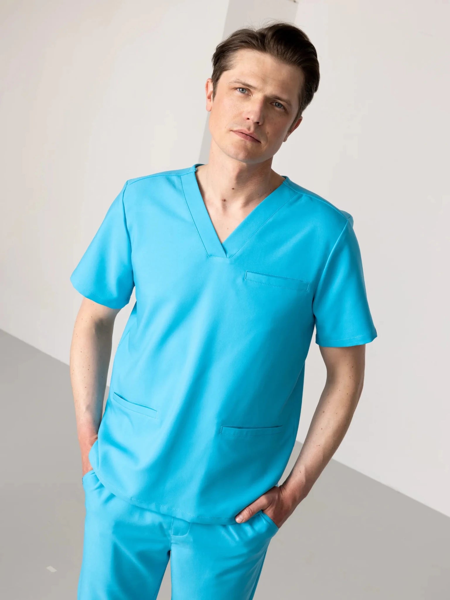 Bluza medyczna męska - FORTIS tropical blue - Medka