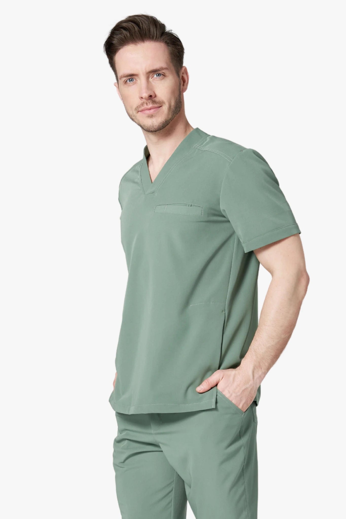 Bluza medyczna męska - TENDO oliwkowy - Medka