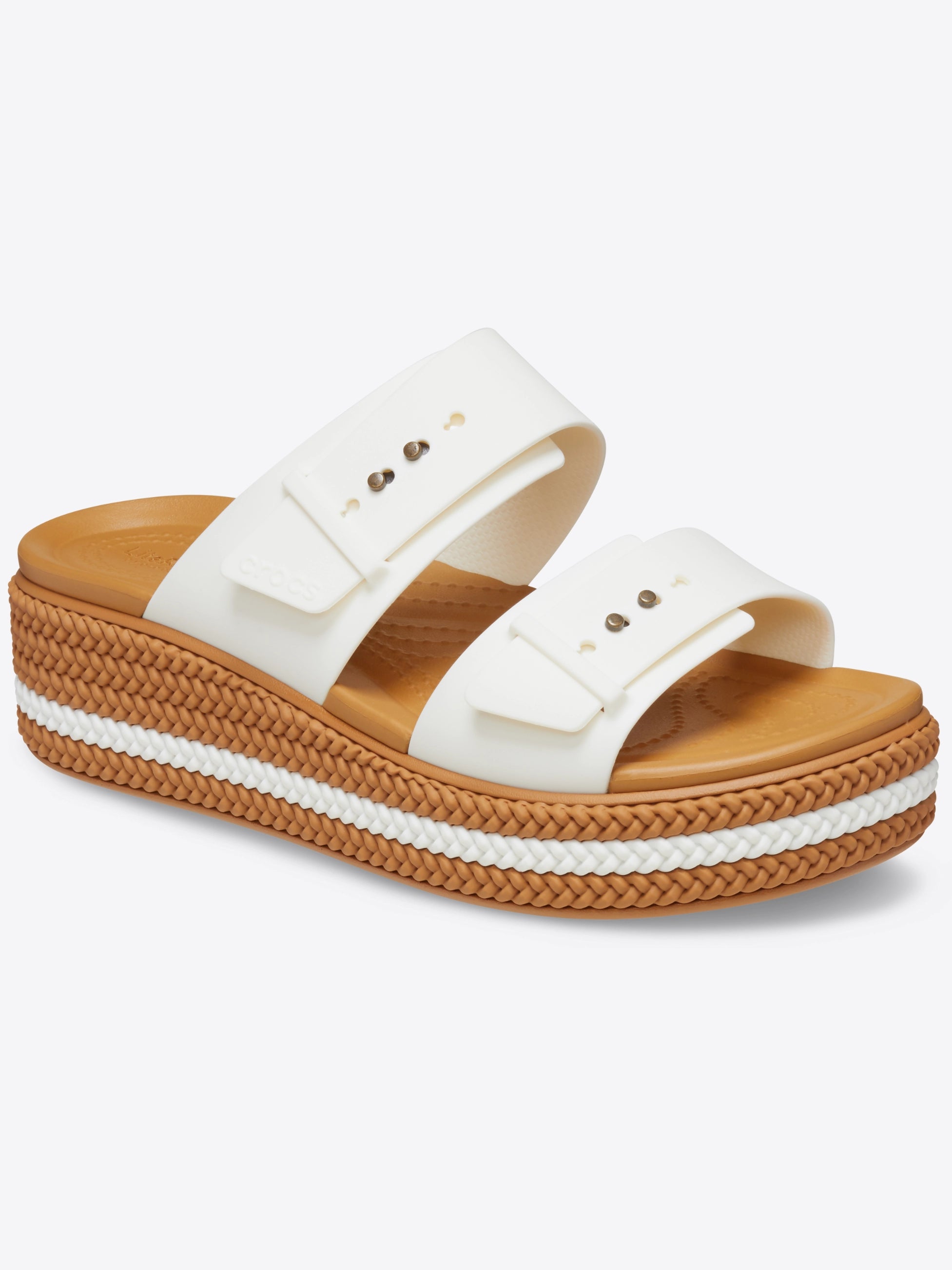 Buty medyczne Crocs Brooklyn chalk widok z boku