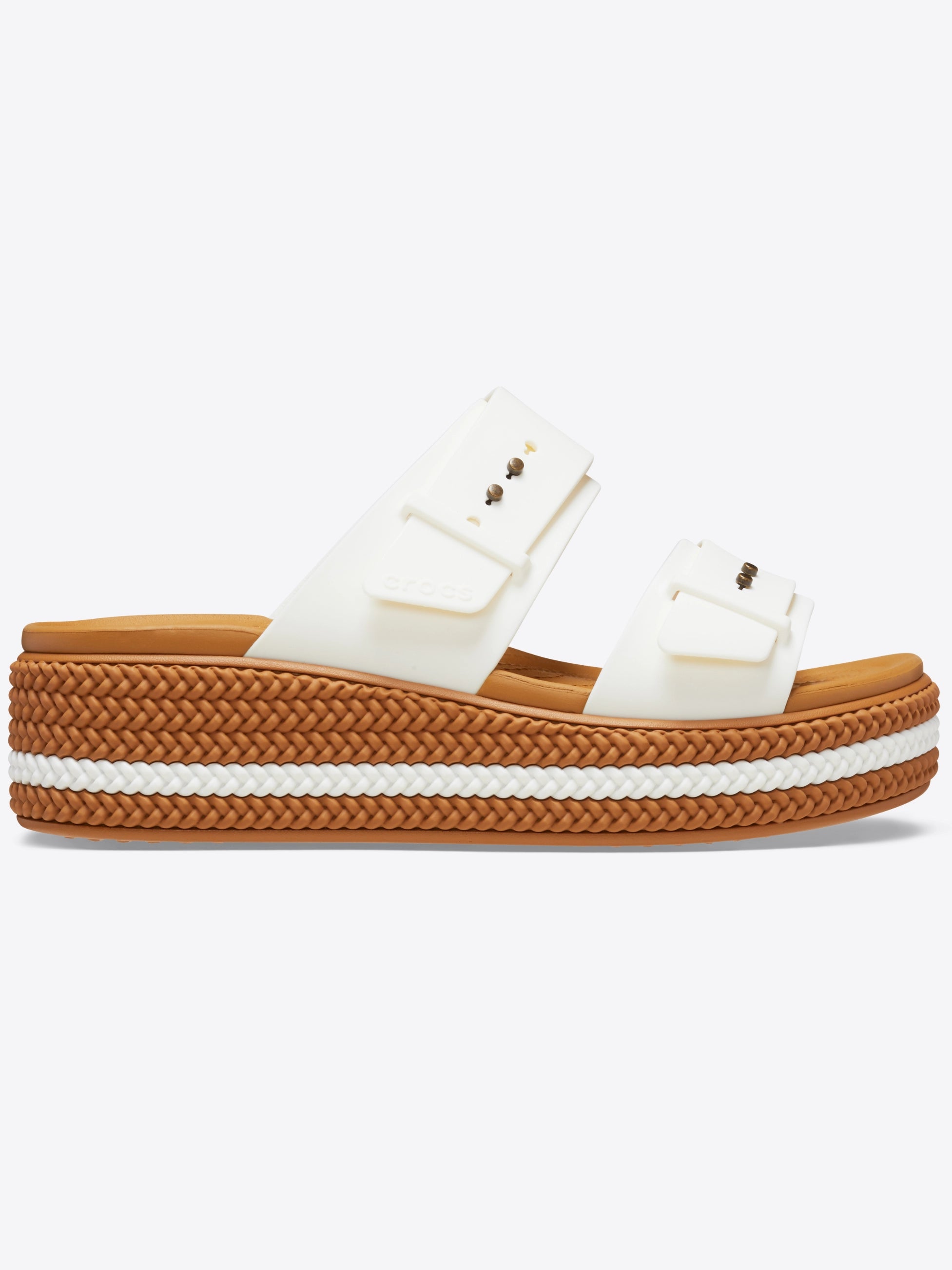 Buty medyczne Crocs Brooklyn chalk widok z boku