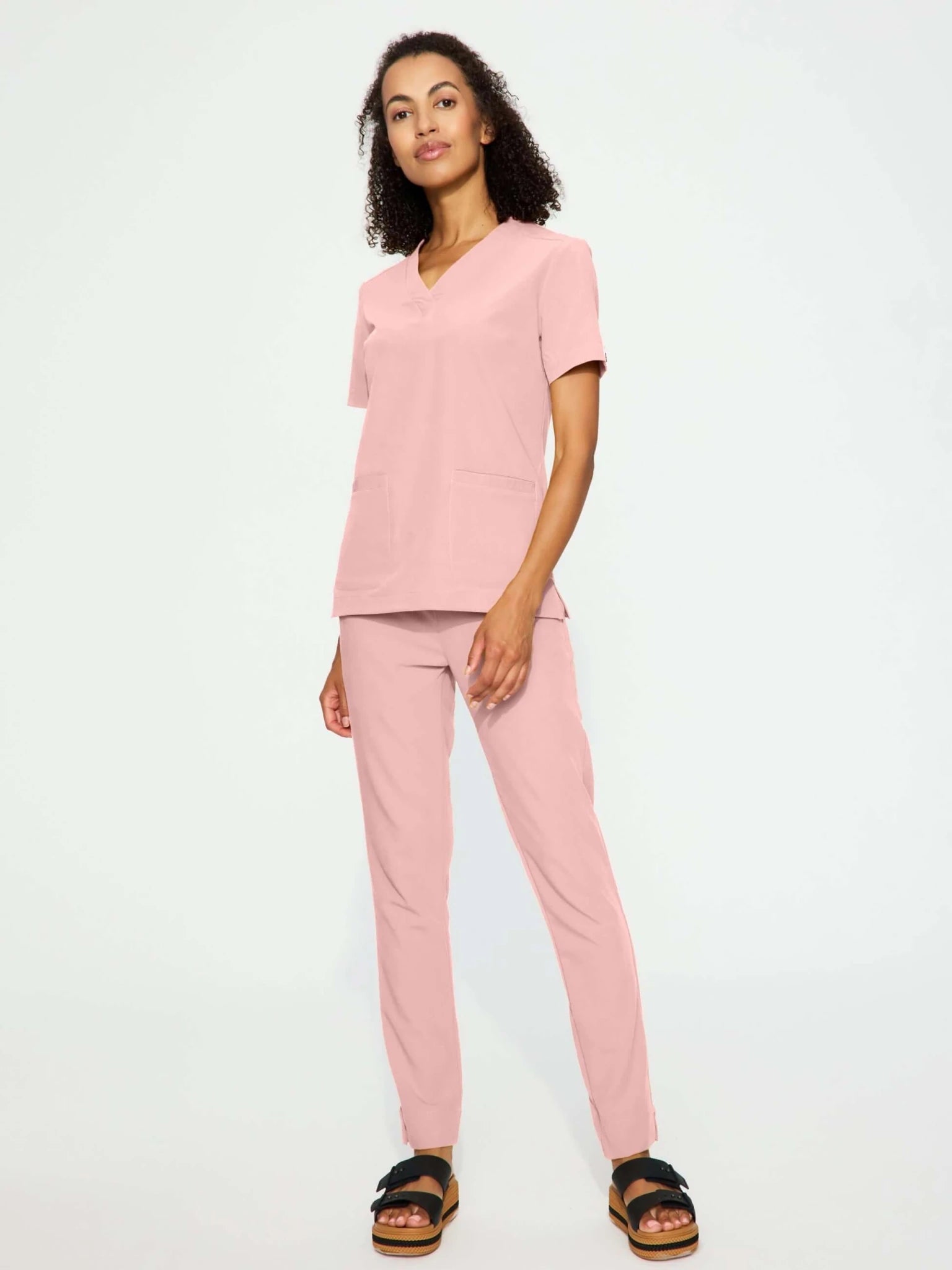 Komplet medyczny damski salmon pink - bluza Moxi i spodnie Nessa - Medka
