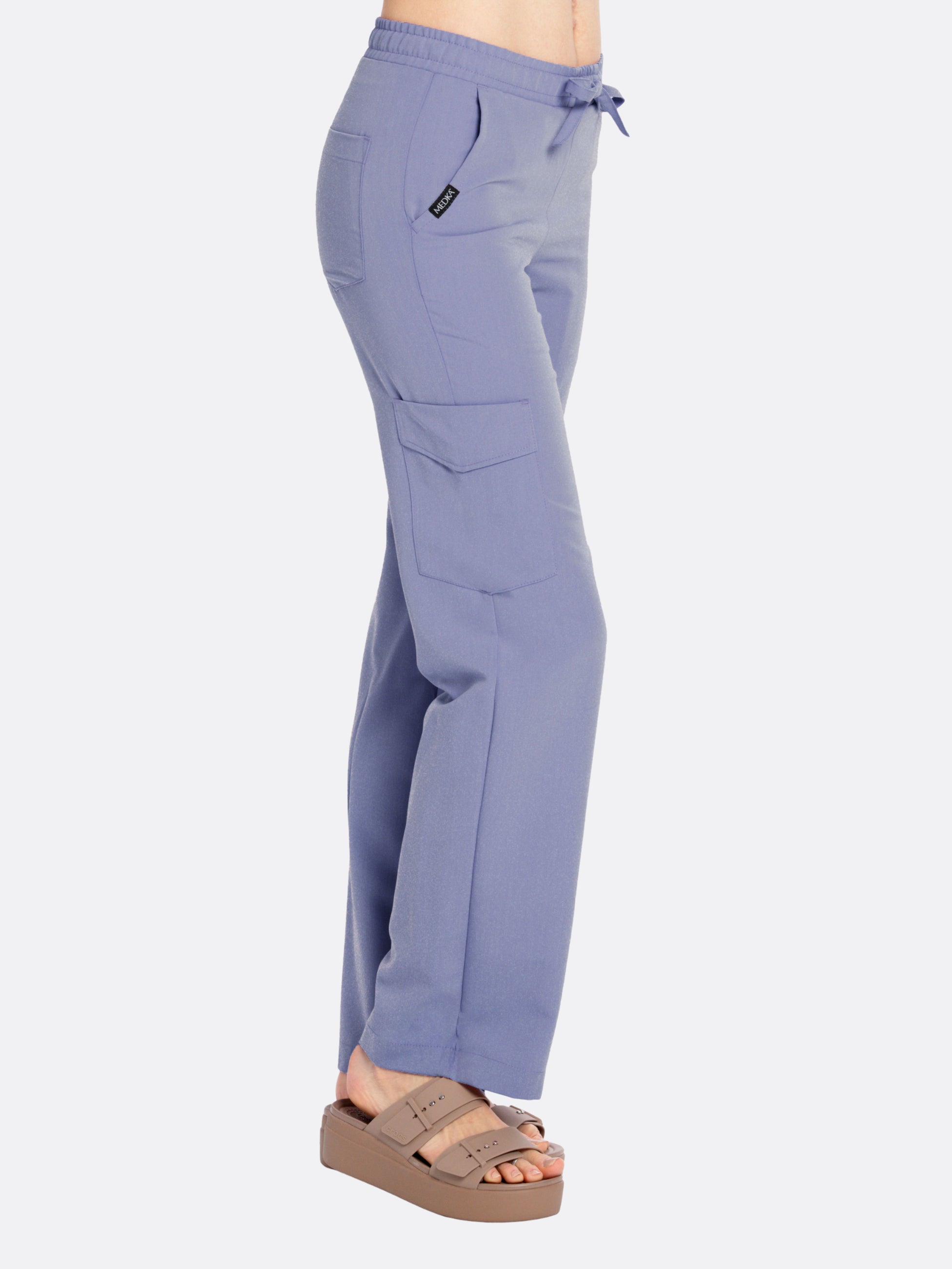 Spodnie medyczne damskie FLOW frozen widok z boku