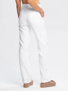 Women's medical trousers - FLOW with wide legs, white - Medka
