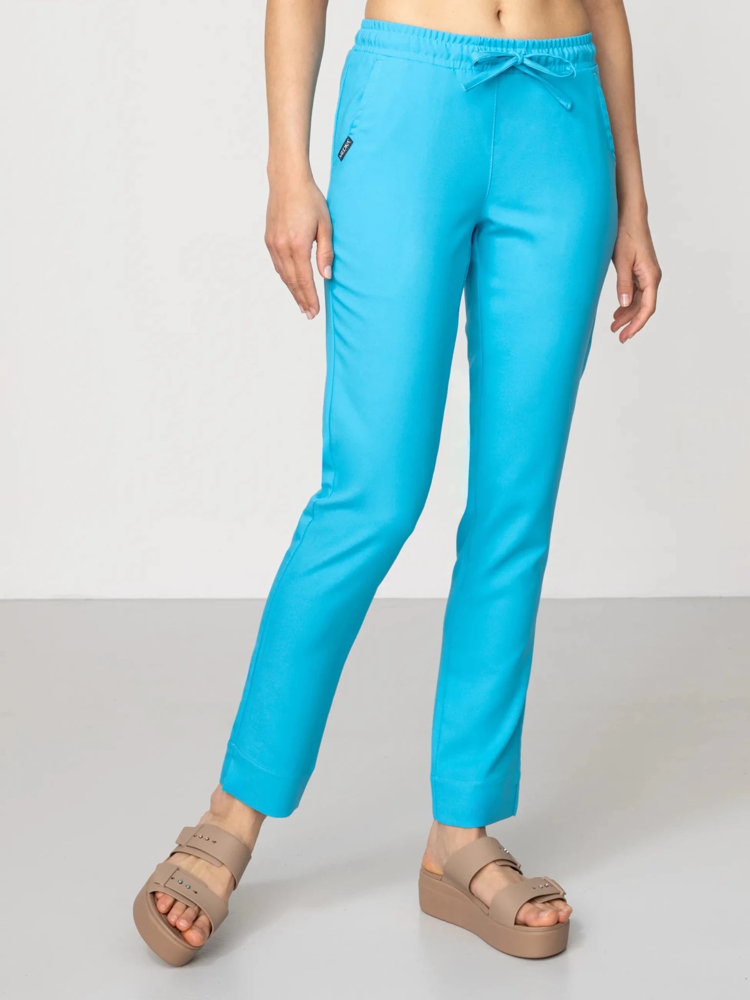 Spodnie medyczne damskie - NESSA tropical blue - Medka