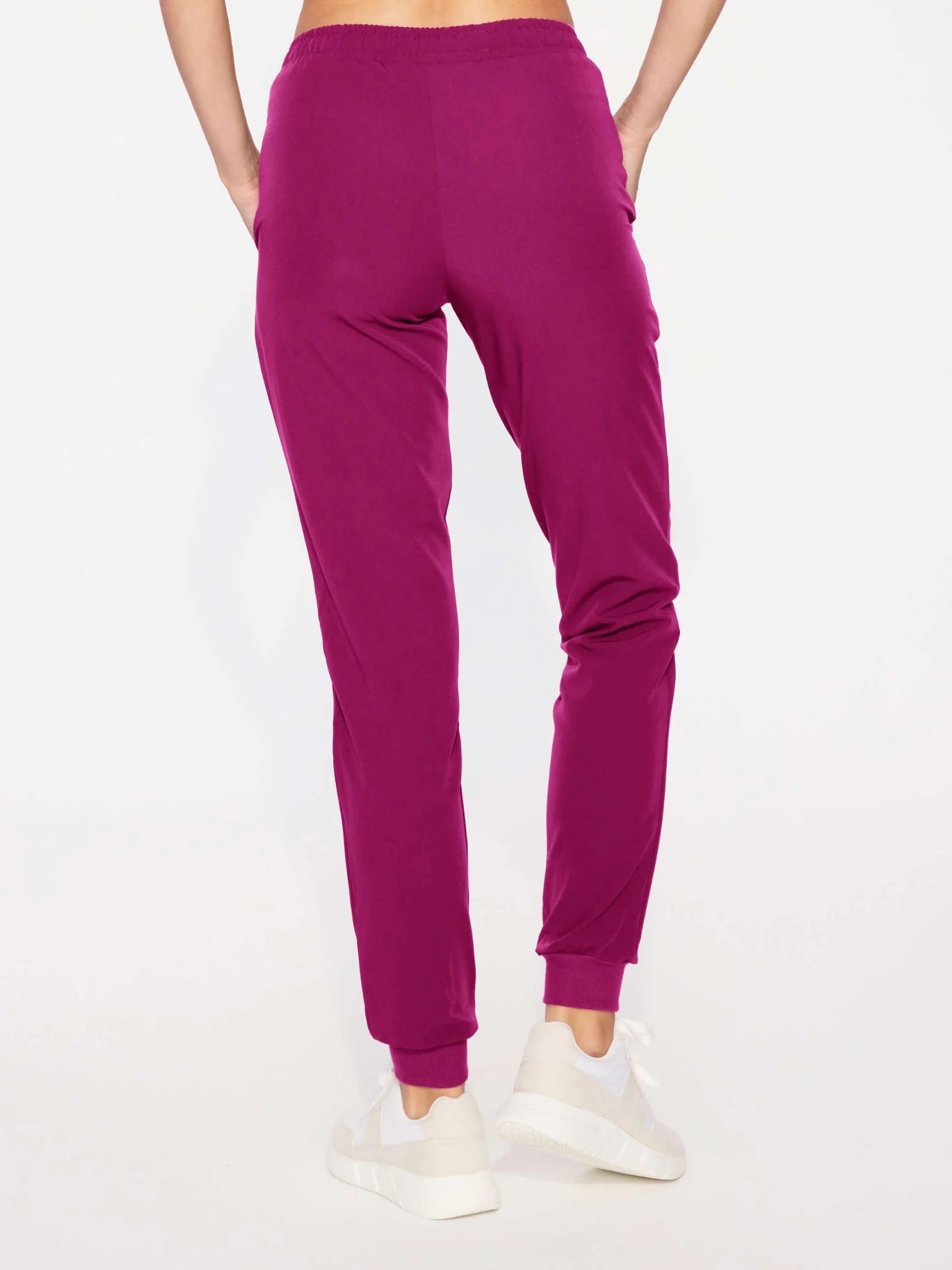 Women's medical trousers - WELT deep rose back